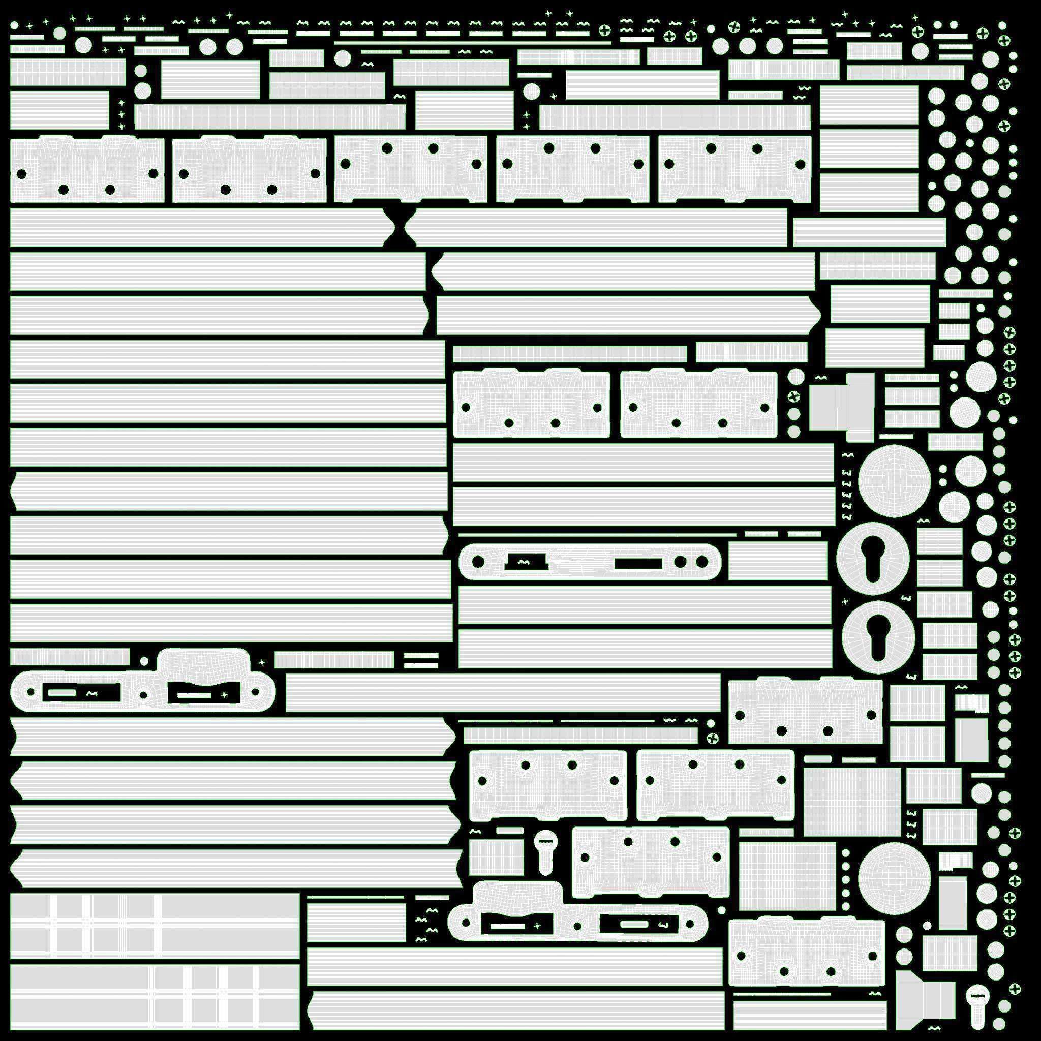 Door classic with glass 01 3D model_12