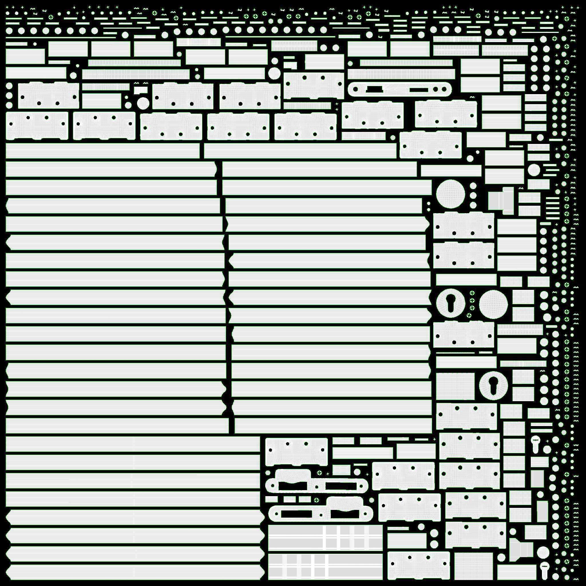 Door classic with glass double 01 3D model_12