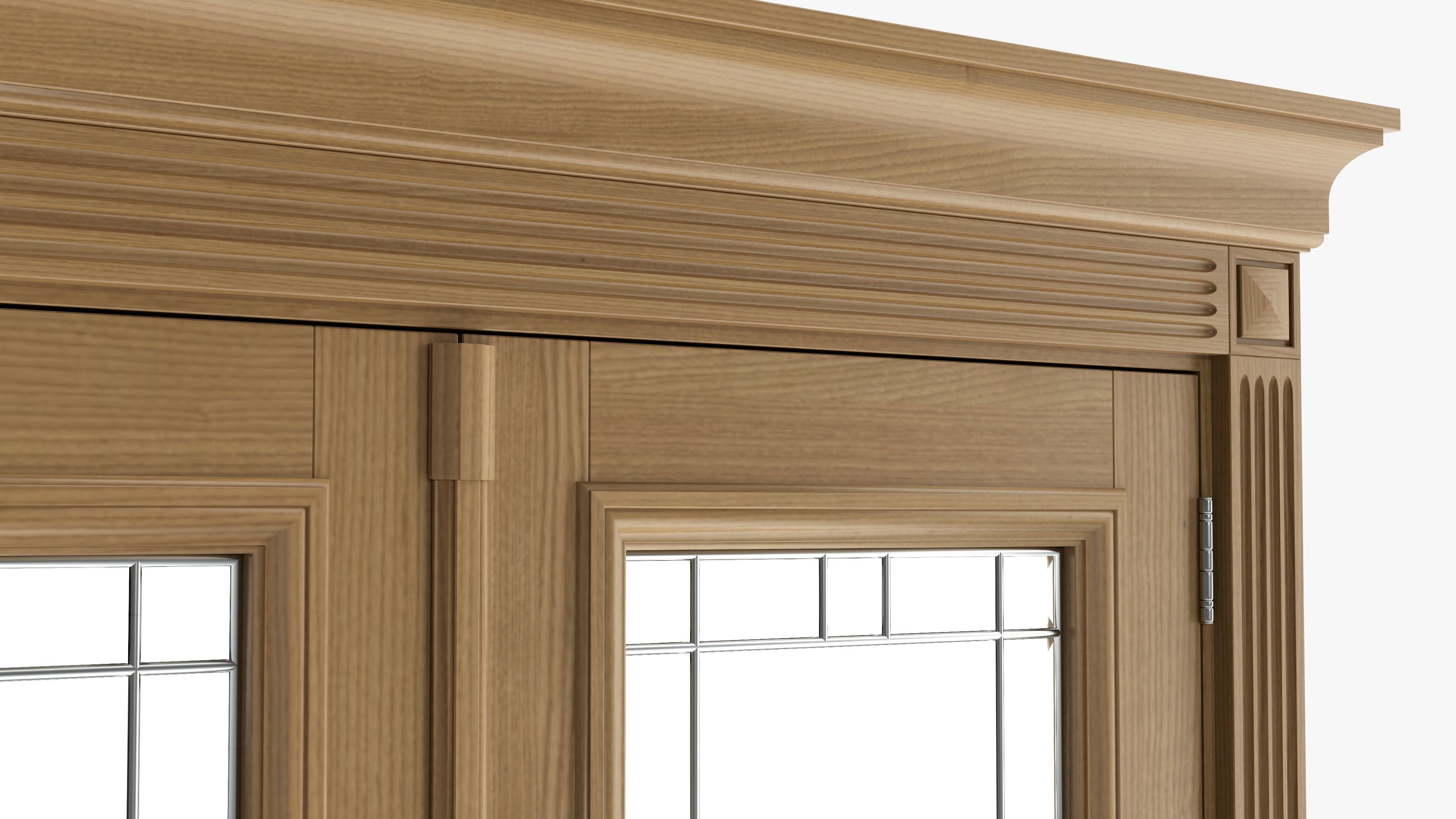 Door classic with glass double 01 3D model_4