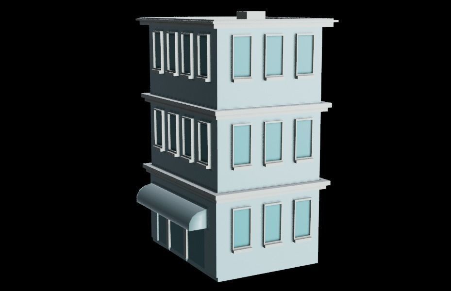 Stylized Building Pack - Mobile Game Asset Free low-poly 3D model_17