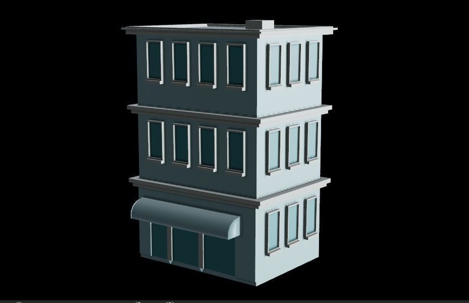 Stylized Building Pack - Mobile Game Asset Free low-poly 3D model_4