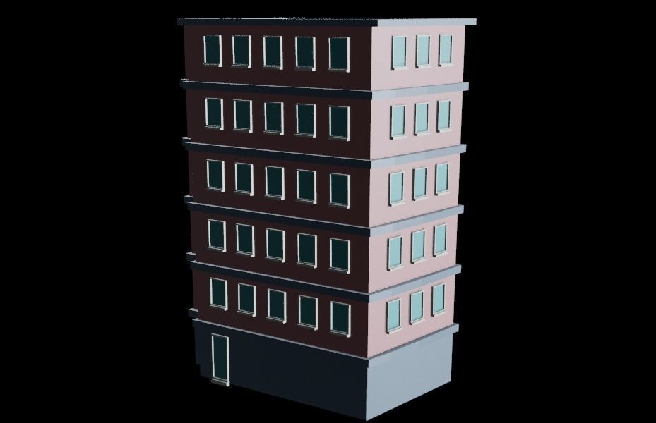 Stylized Building Pack - Mobile Game Asset Free low-poly 3D model_5