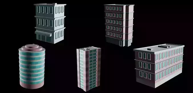 Stylized Building Pack - Mobile Game Asset