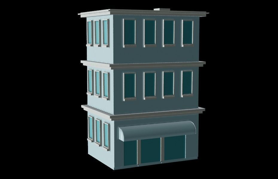 Stylized Building Pack - Mobile Game Asset Free low-poly 3D model_16