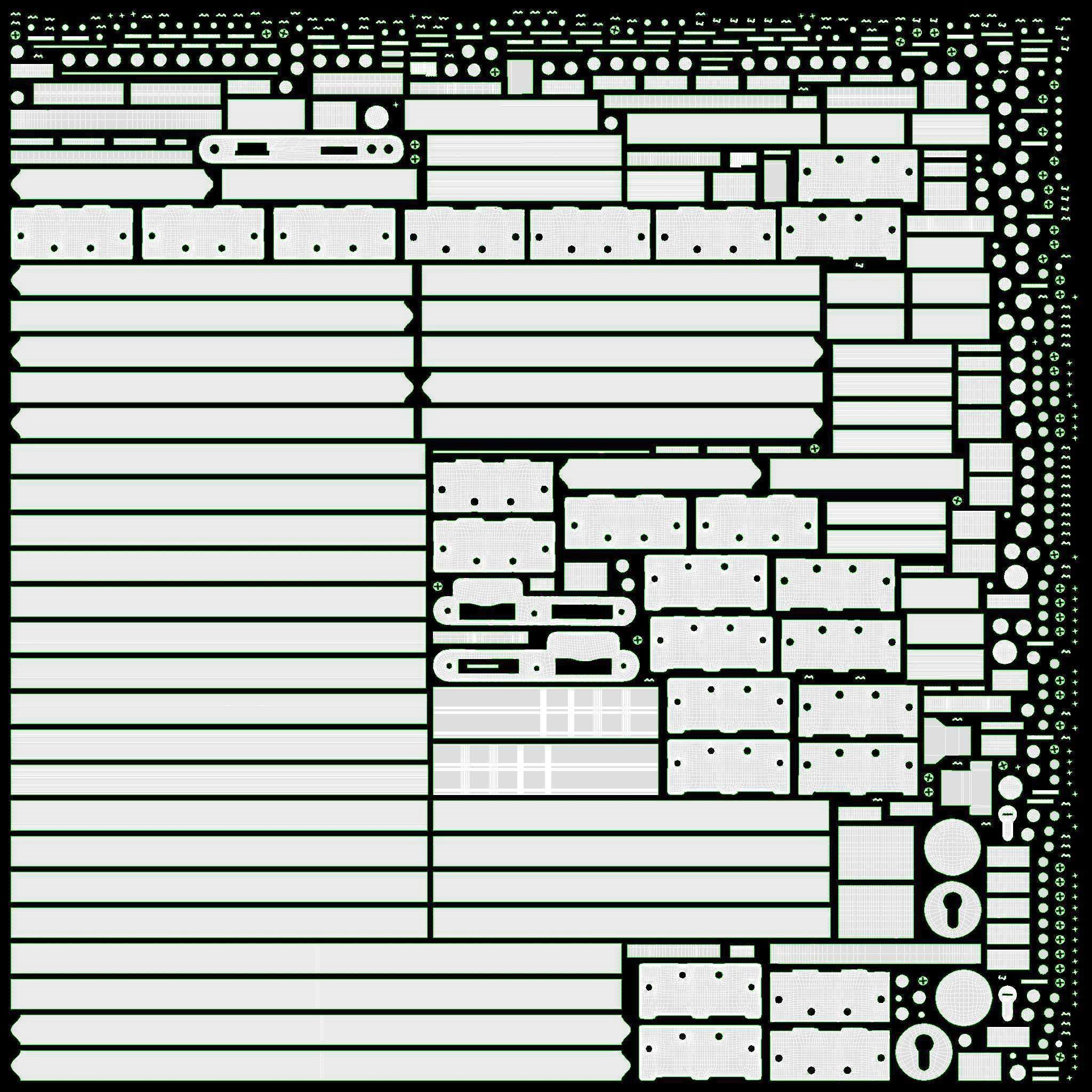 Door classic with glass double 02 3D model_12
