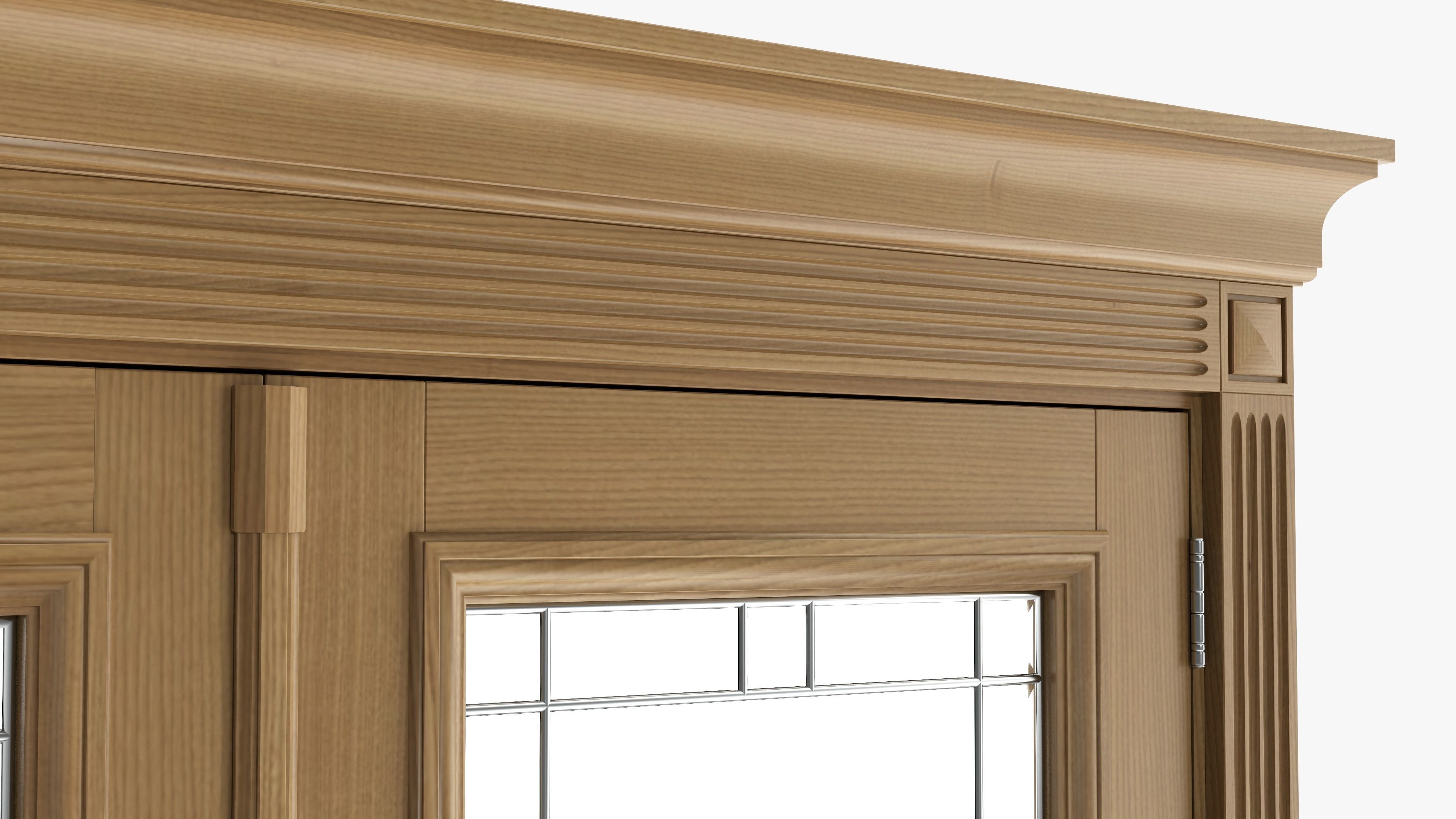 Door classic with glass double 02 3D model_4