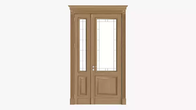Door classic with glass double 02 3D model