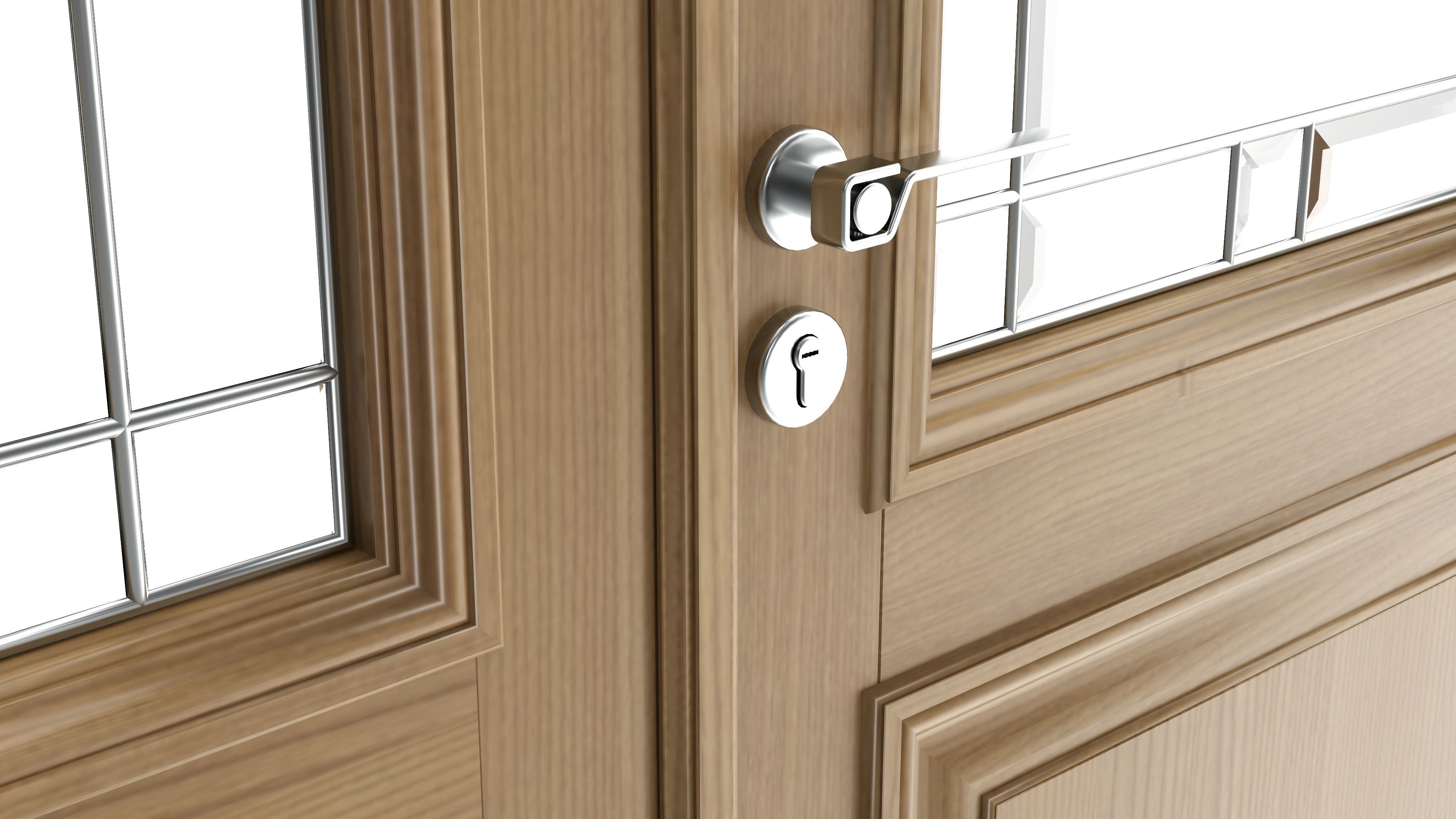 Door classic with glass double 02 3D model_3