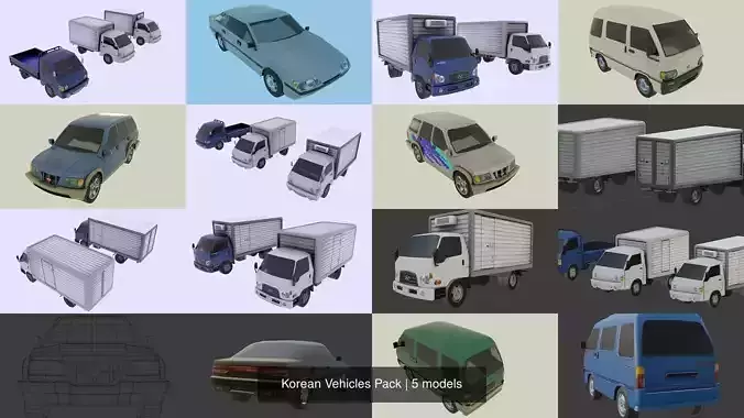 Korean Vehicles Pack 3D Model Collection