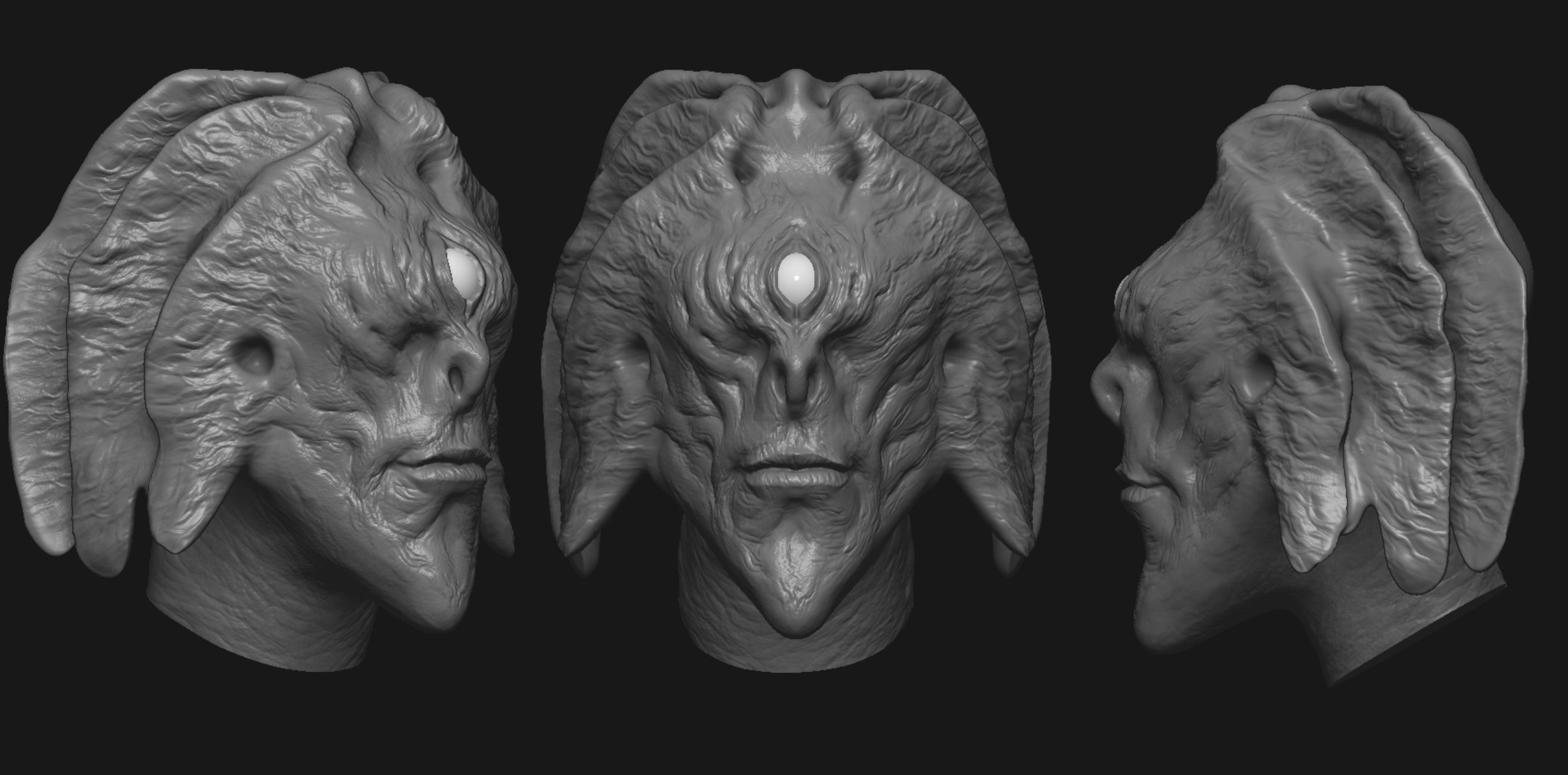 Creature heads  3D model_1