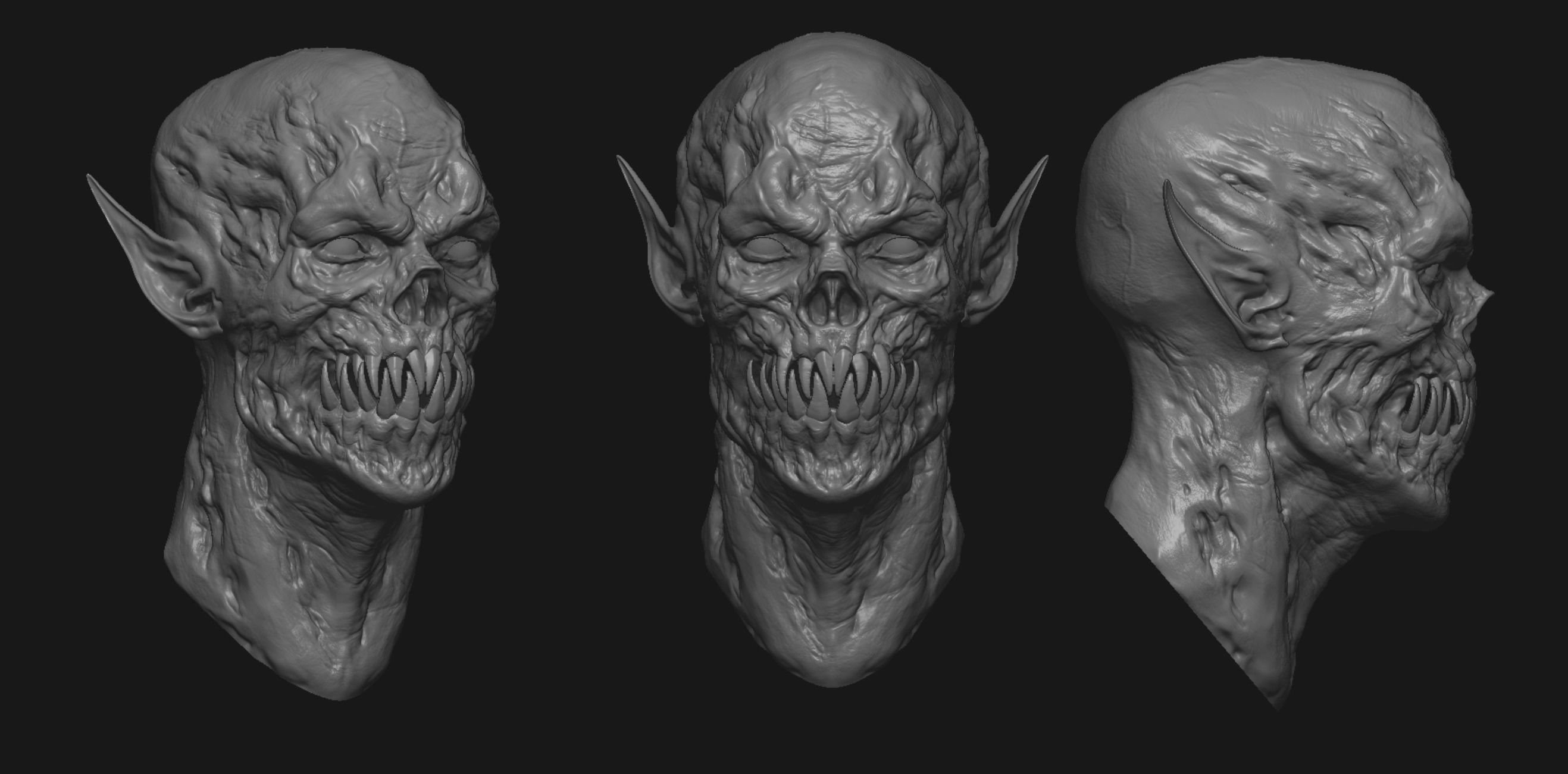 Creature heads  3D model_3