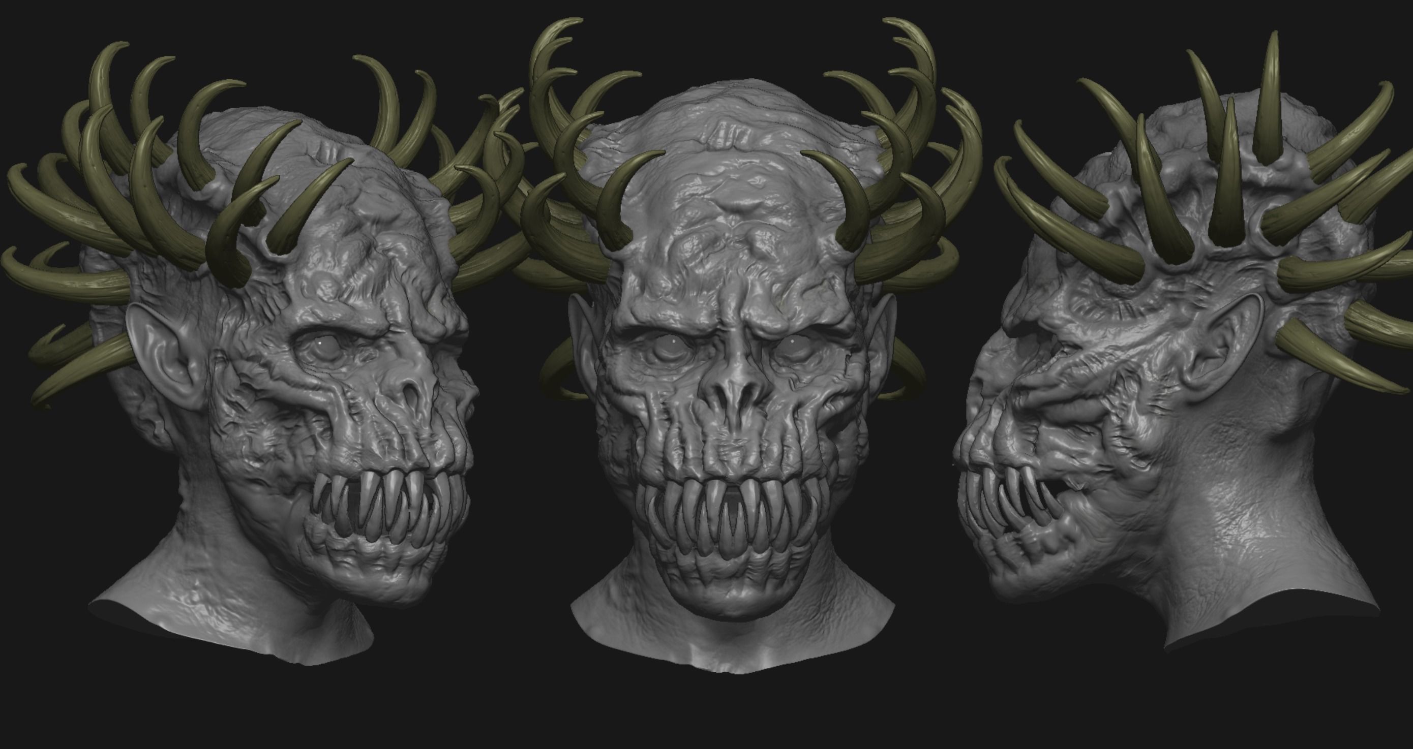Creature heads  3D model_9