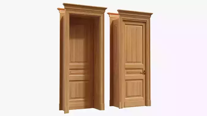 Door classic with portal 01 3D model