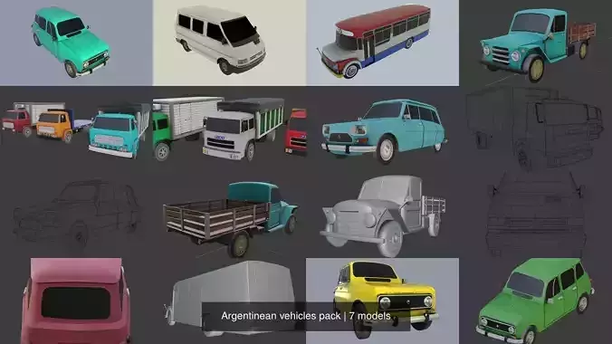 Argentinean vehicles pack 3D Model Collection