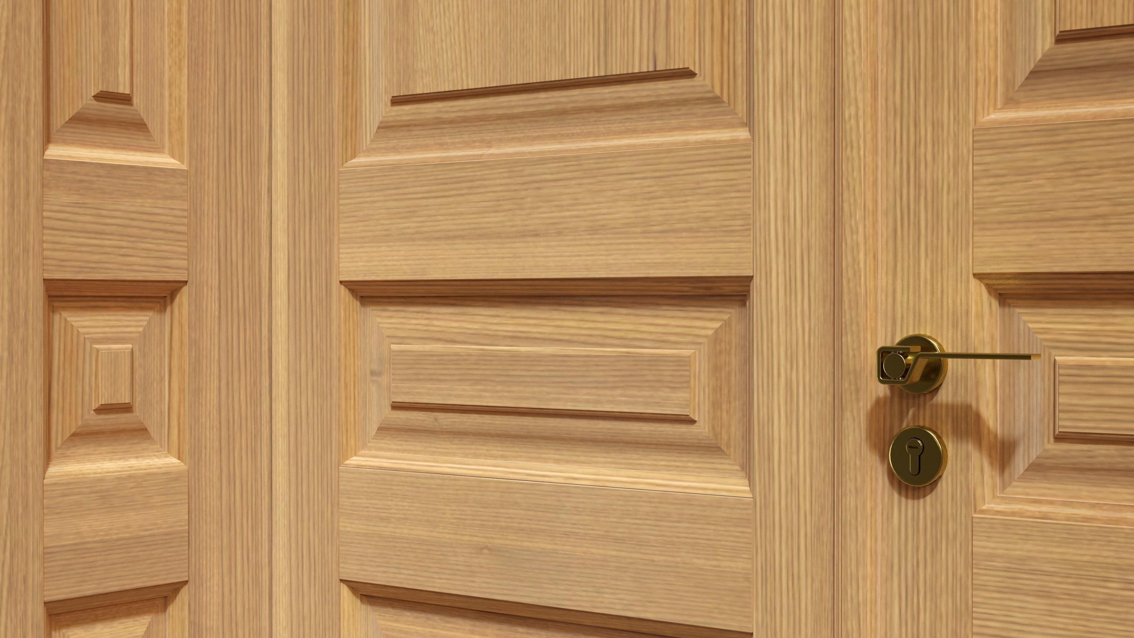 Door classic with portal 01 double 3D model_3