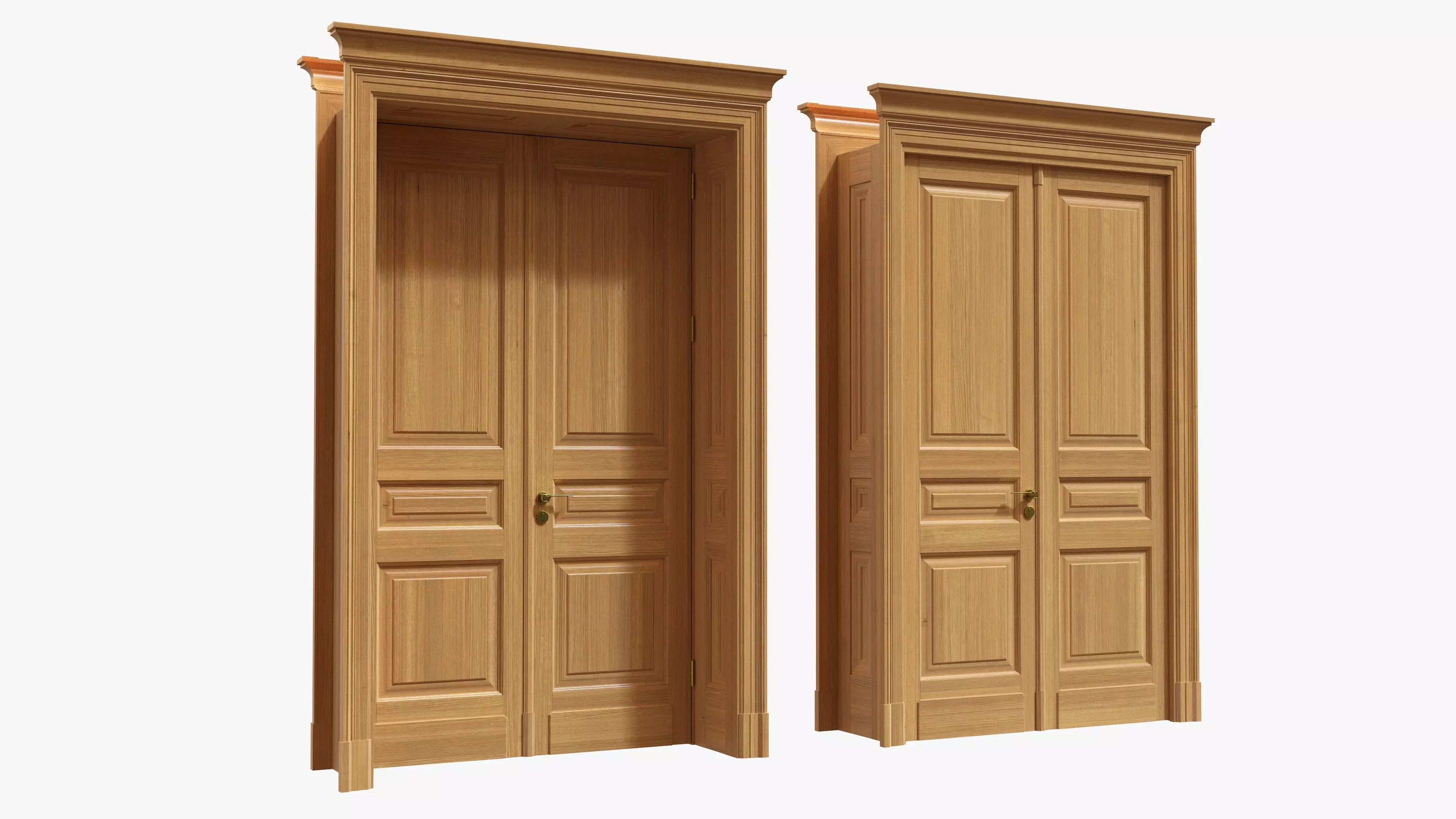 Door classic with portal 01 double 3D model_0