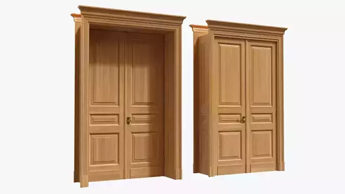 Door classic with portal 01 double 3D model