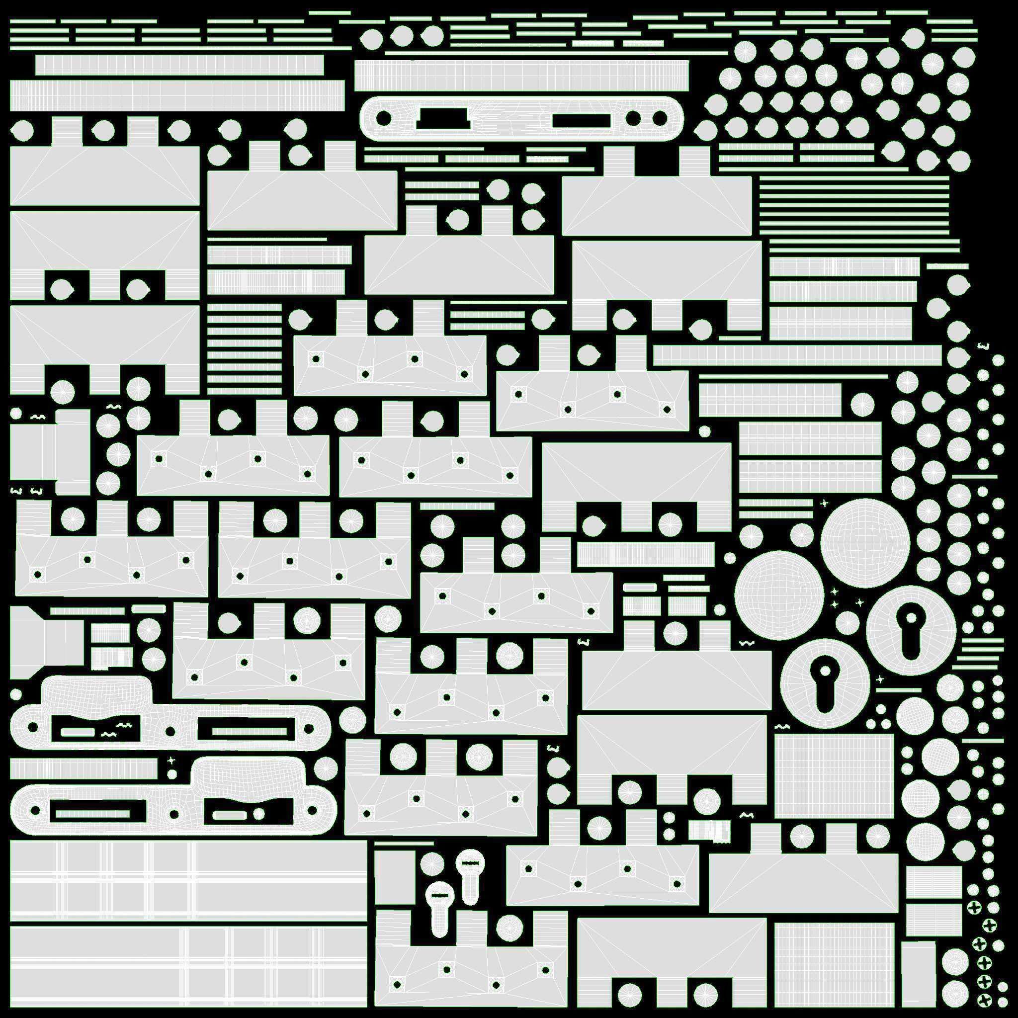 Door classic with portal 01 double 3D model_15