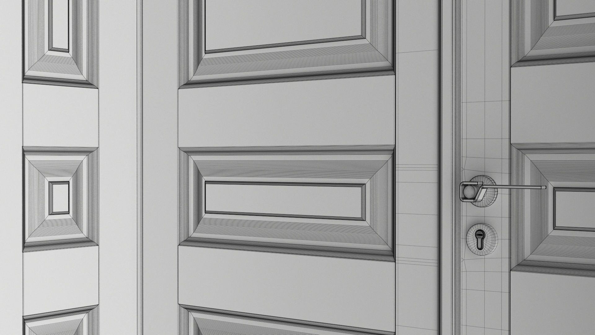 Door classic with portal 01 double 3D model_8