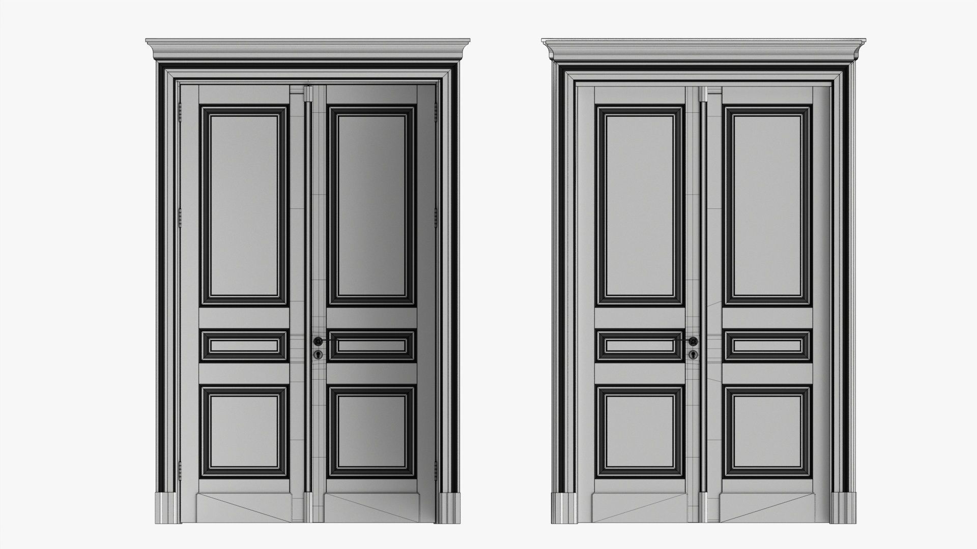 Door classic with portal 01 double 3D model_11