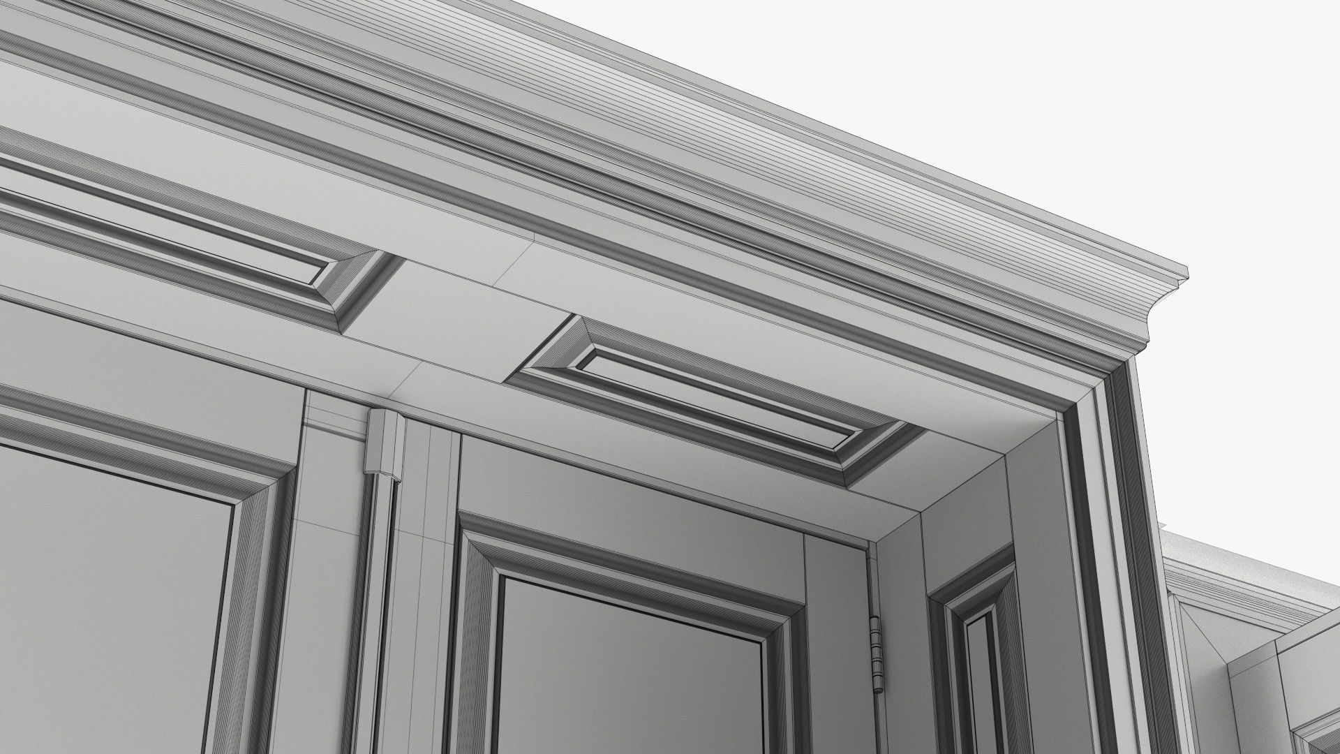 Door classic with portal 01 double 3D model_9