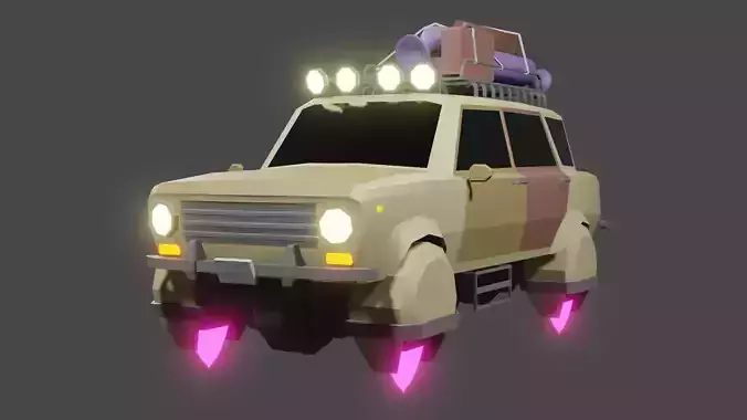 Old soviet-futuristic car