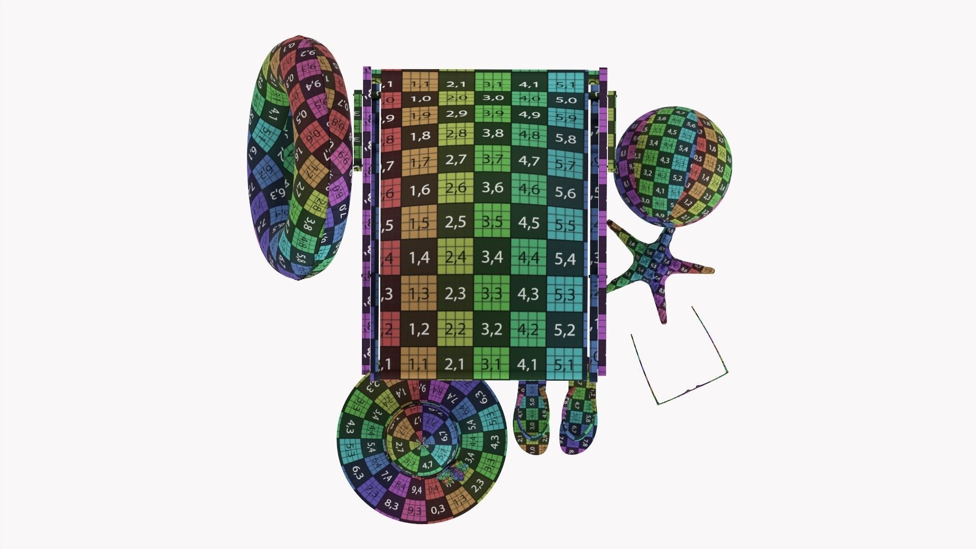 Beach composition 01 red 3D model_17