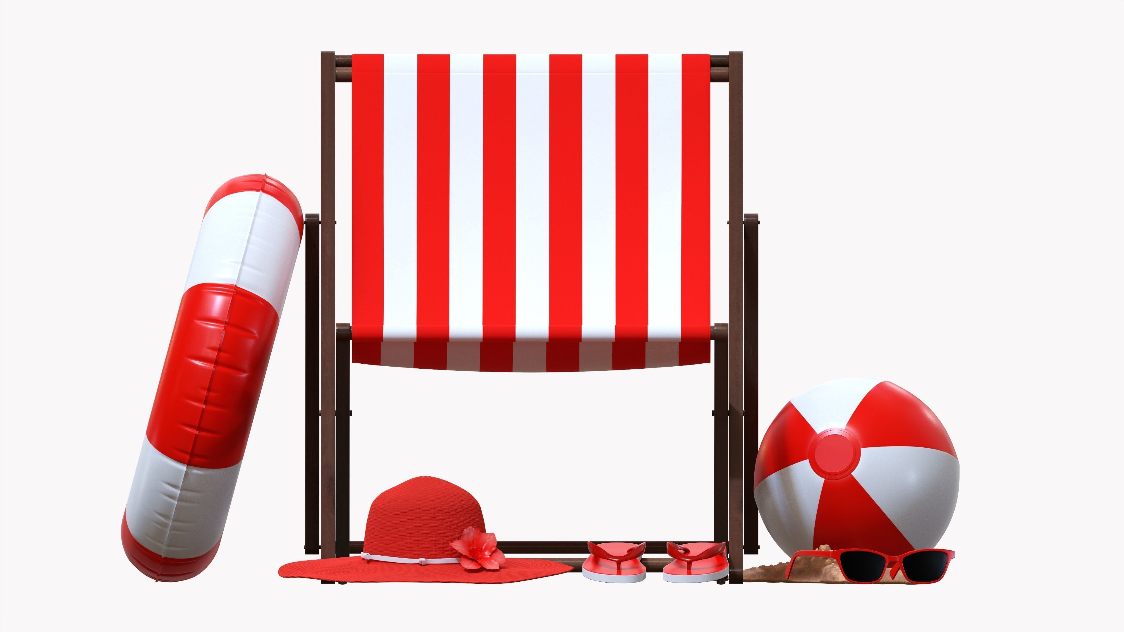 Beach composition 01 red 3D model_3