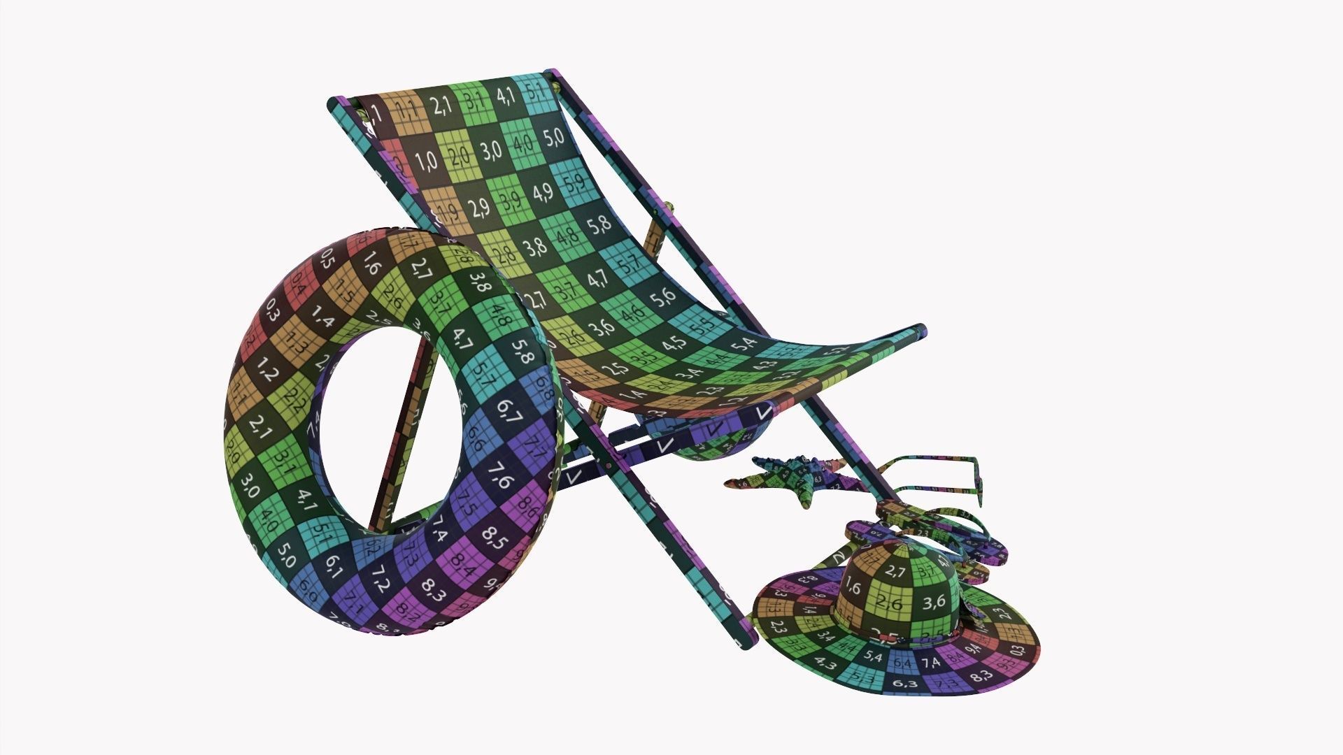 Beach composition 01 red 3D model_14