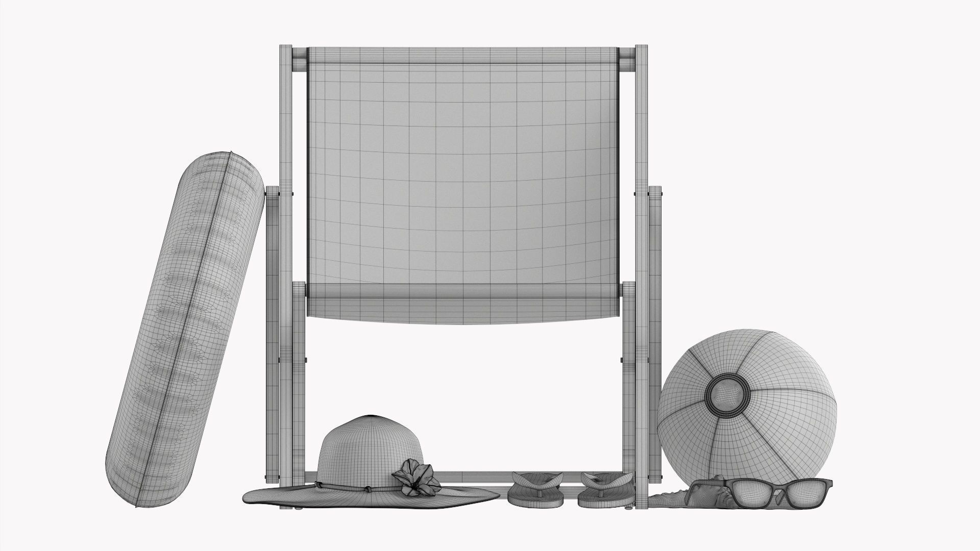 Beach composition 01 red 3D model_9