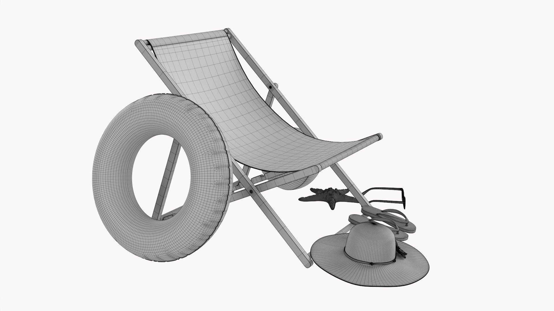 Beach composition 01 red 3D model_8