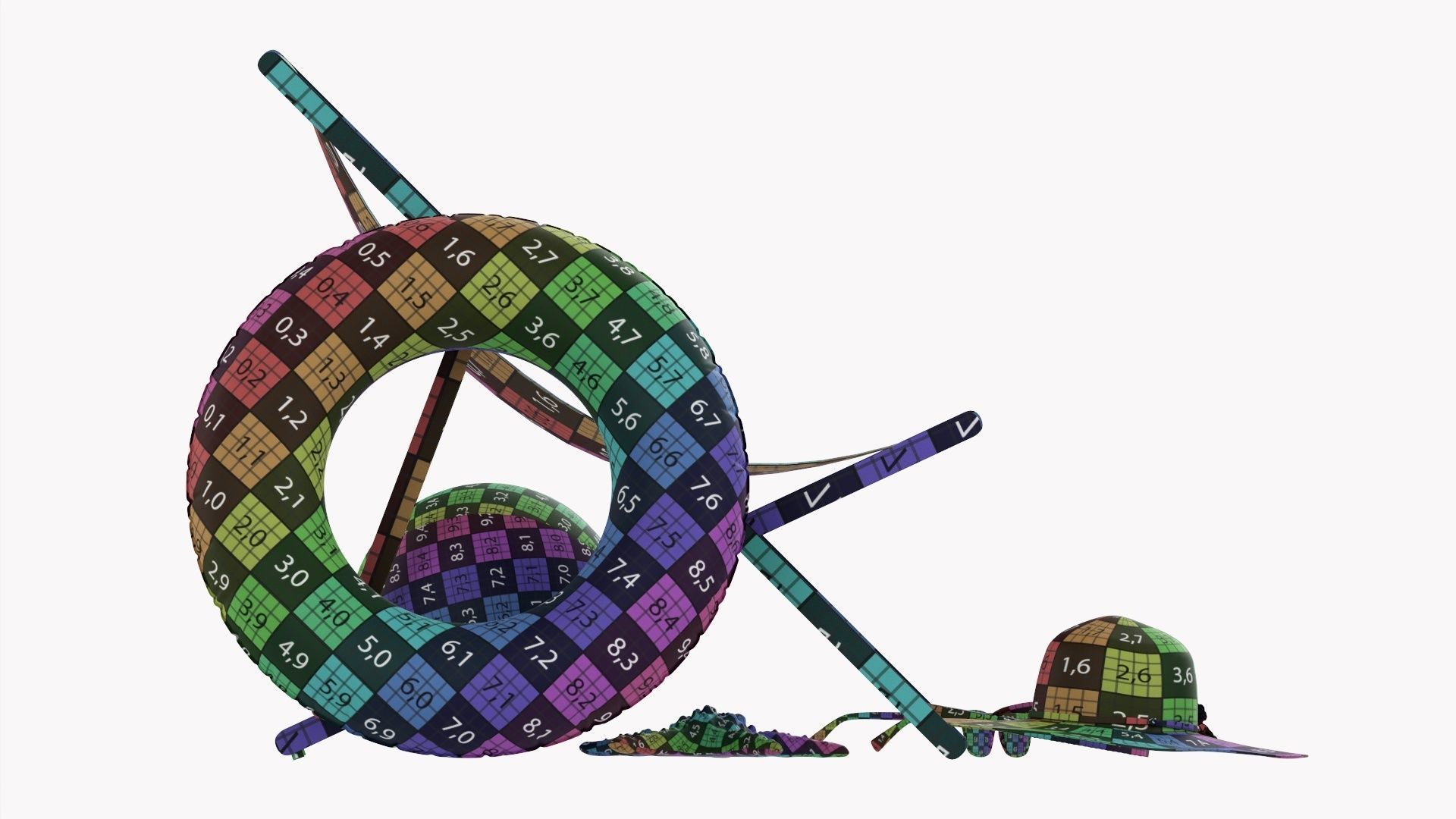 Beach composition 01 red 3D model_16