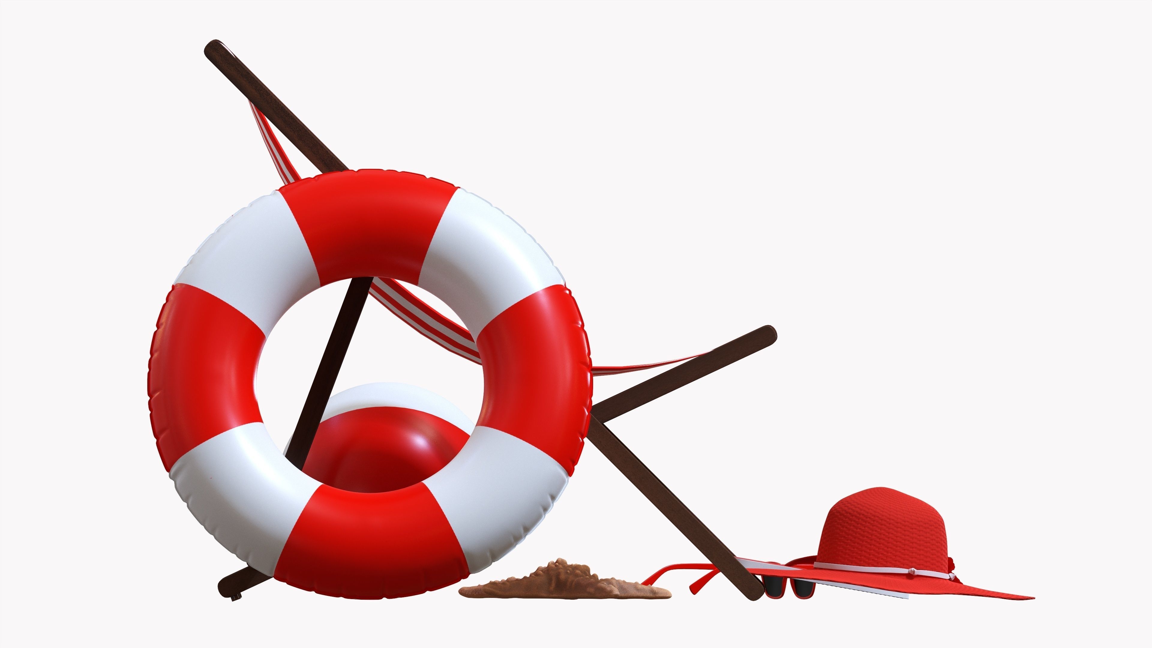 Beach composition 01 red 3D model_4