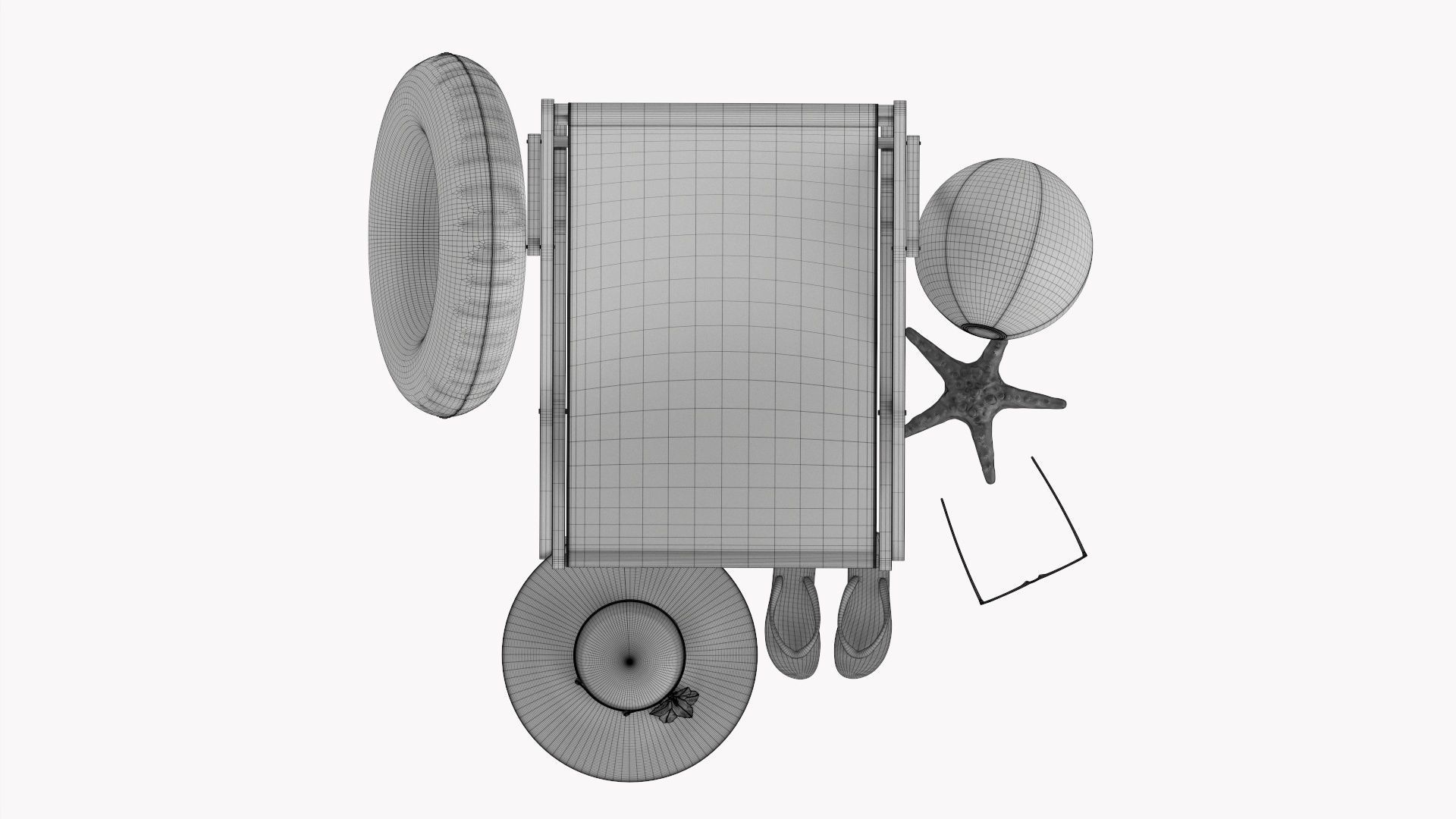 Beach composition 01 red 3D model_11