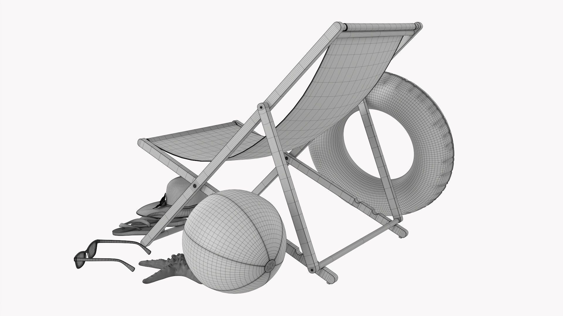 Beach composition 01 red 3D model_7