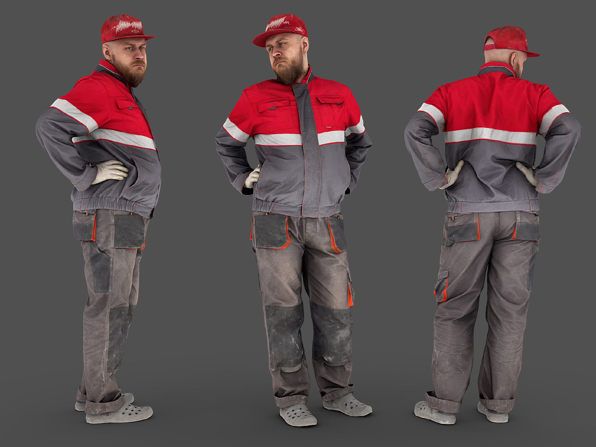 Photorealistic Construction Worker Character 3D model_1
