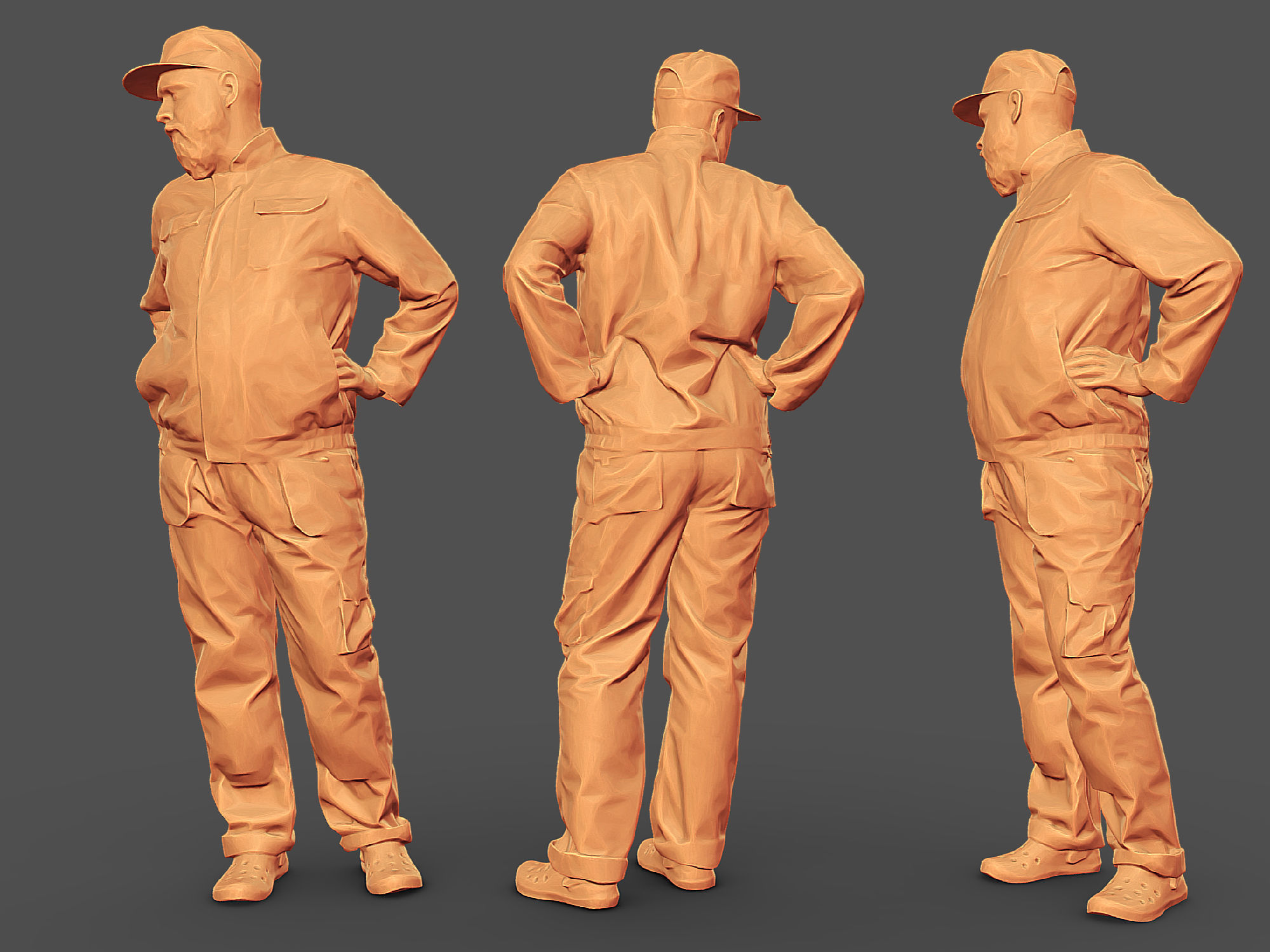 Photorealistic Construction Worker Character 3D model_6