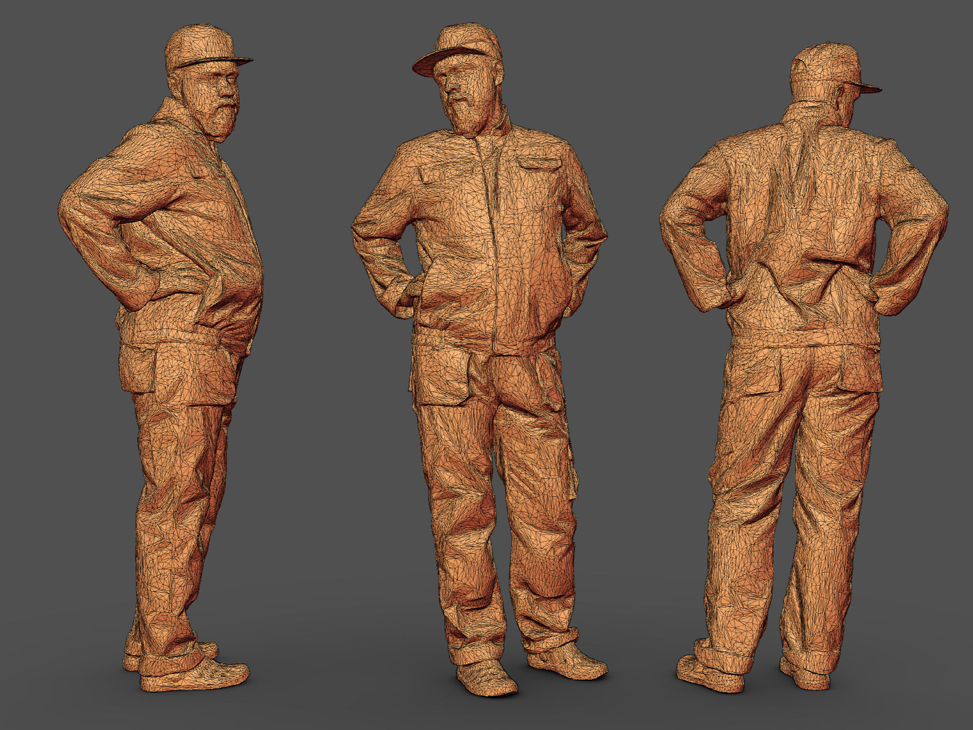 Photorealistic Construction Worker Character 3D model_3