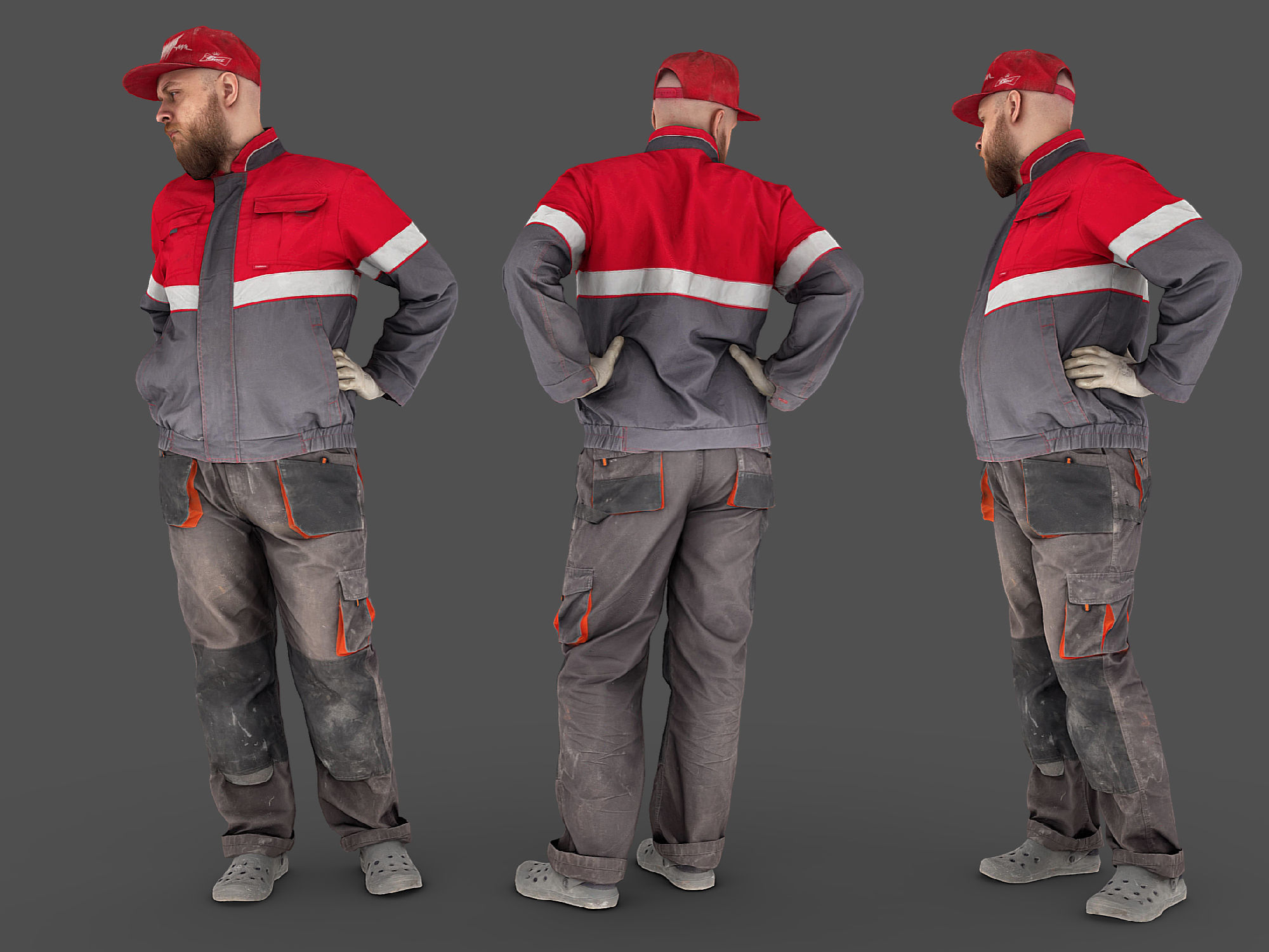 Photorealistic Construction Worker Character 3D model_5