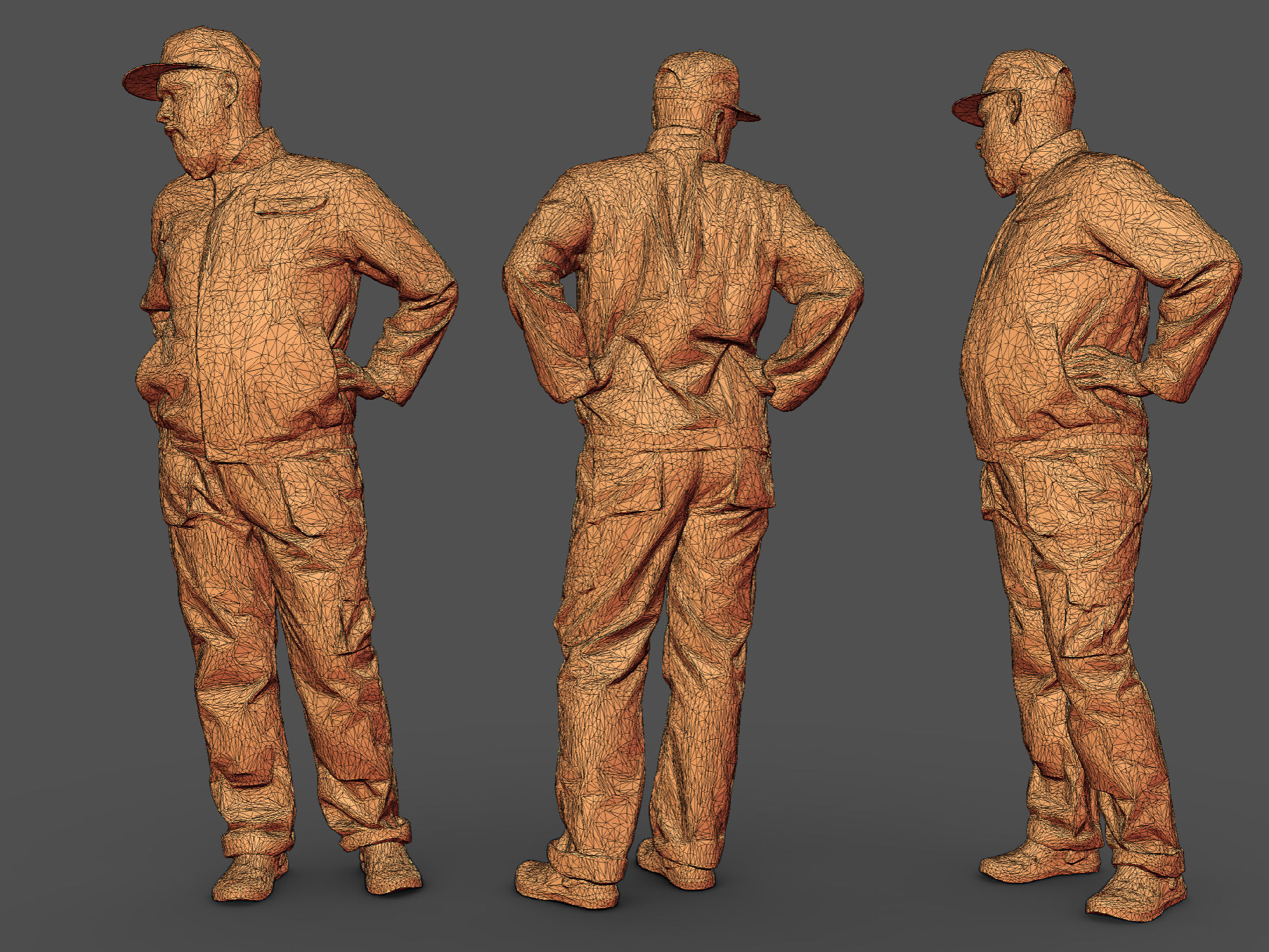 Photorealistic Construction Worker Character 3D model_7