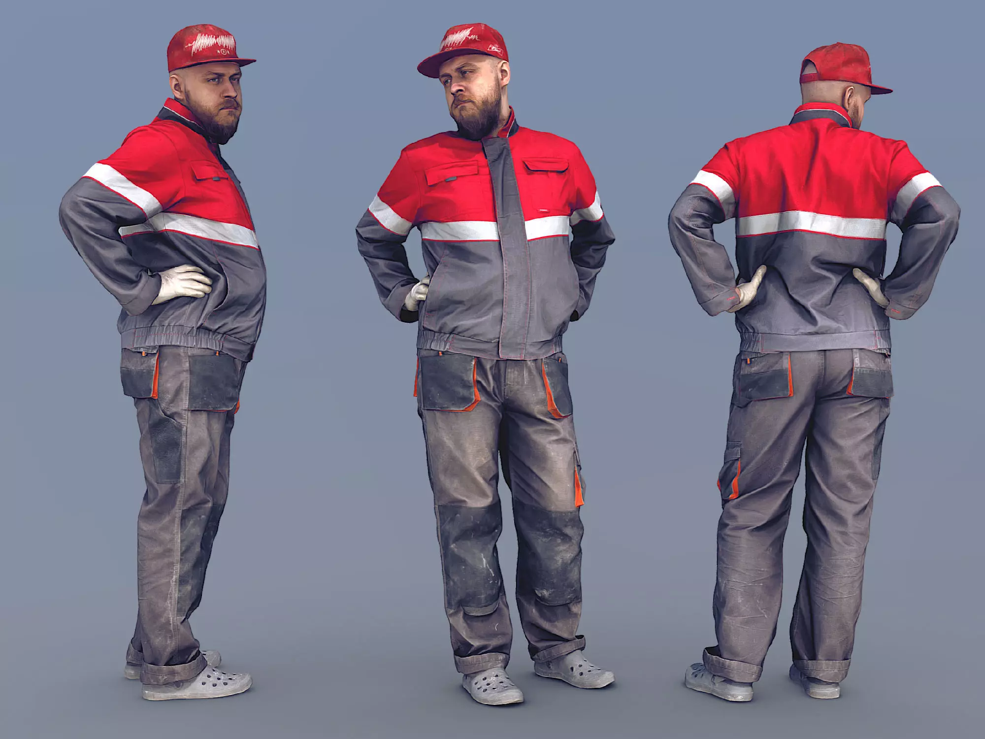 Photorealistic Construction Worker Character 3D model_0