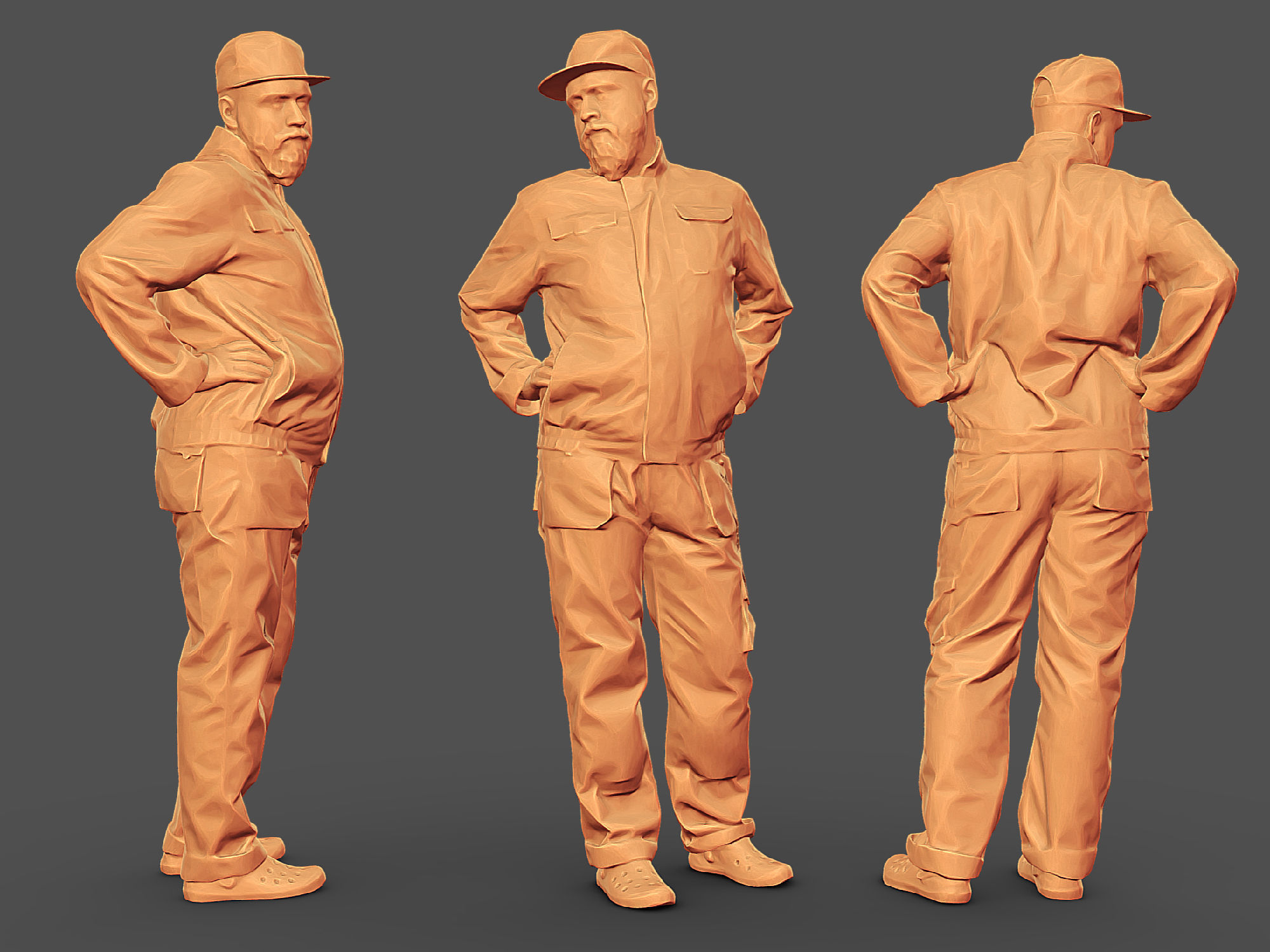 Photorealistic Construction Worker Character 3D model_2