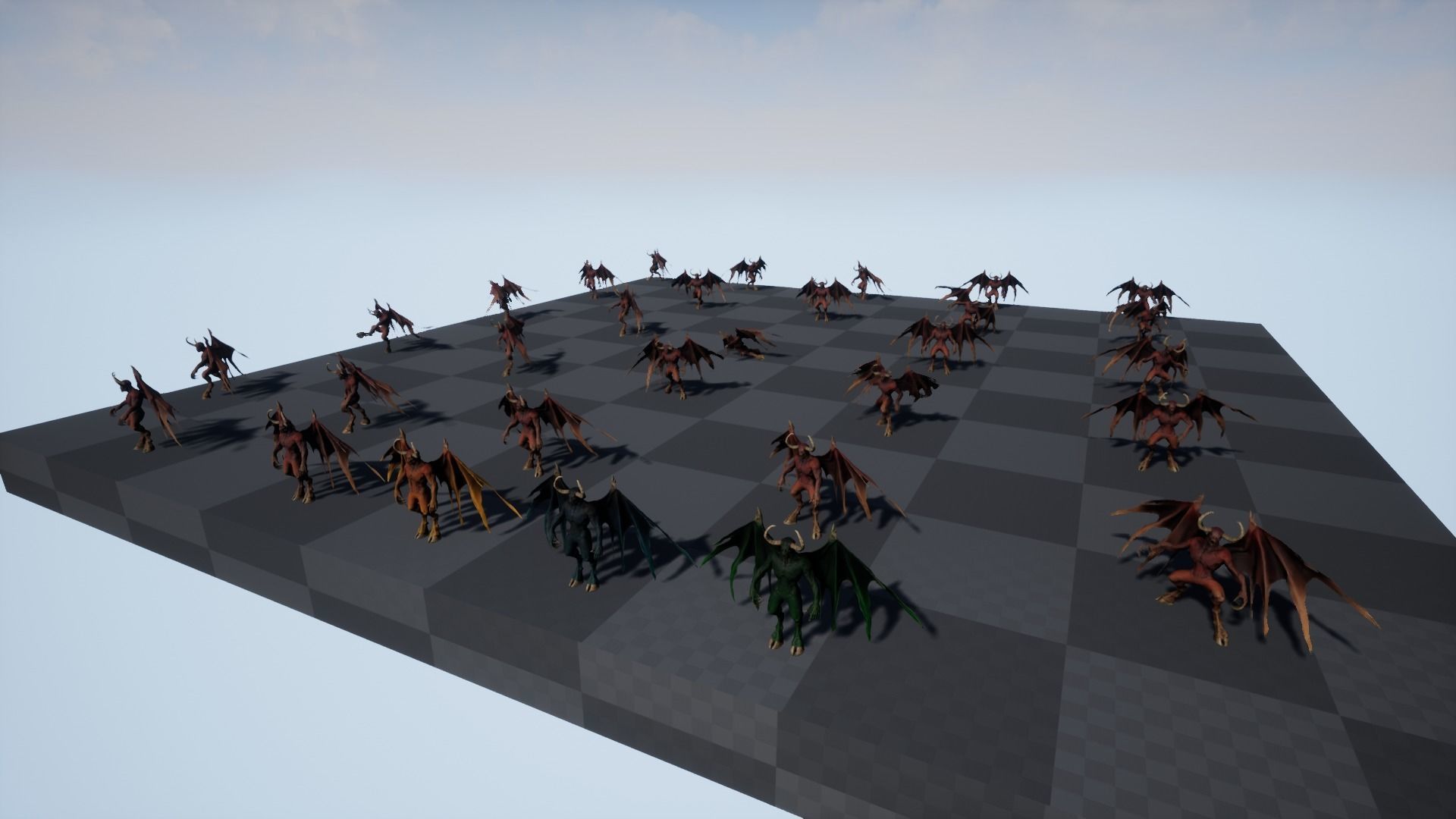 Demon with horns and wings Low-poly 3D model_33