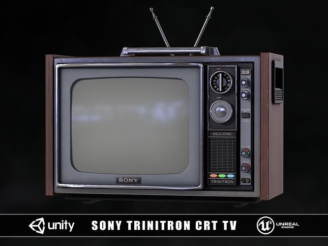 Sony Trinitron CRT TV Low-poly 3D model