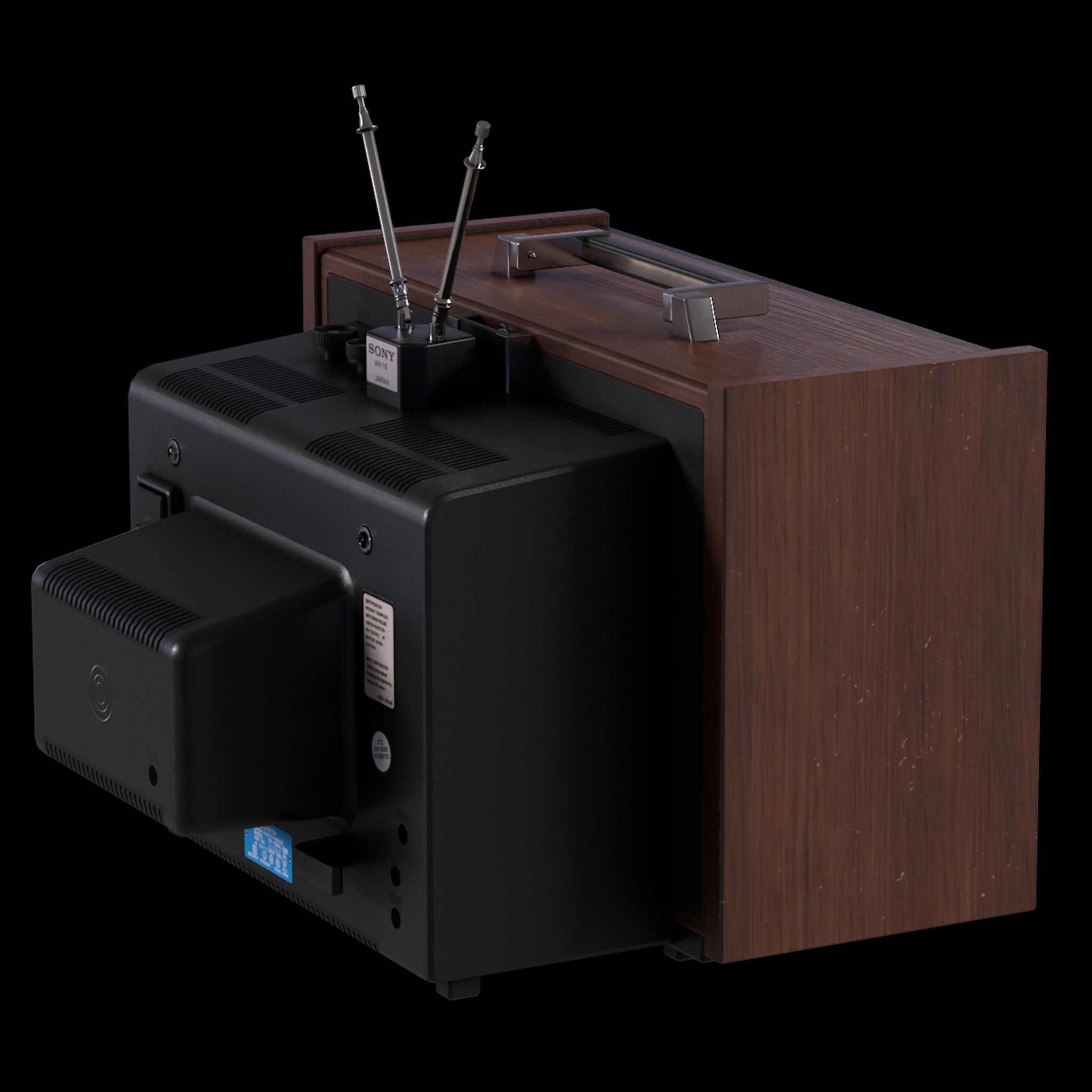 Sony Trinitron CRT TV Low-poly 3D model_4