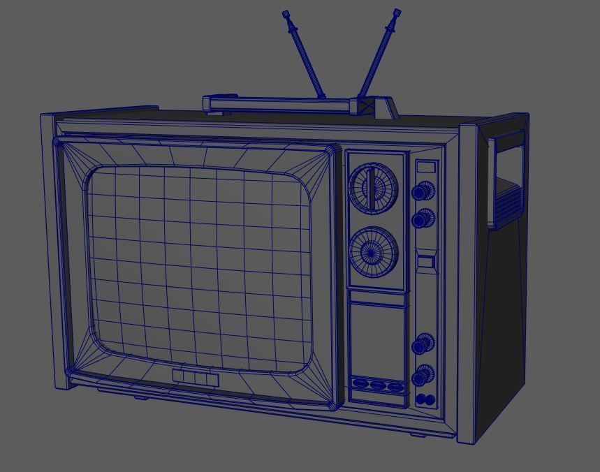 Sony Trinitron CRT TV Low-poly 3D model_9