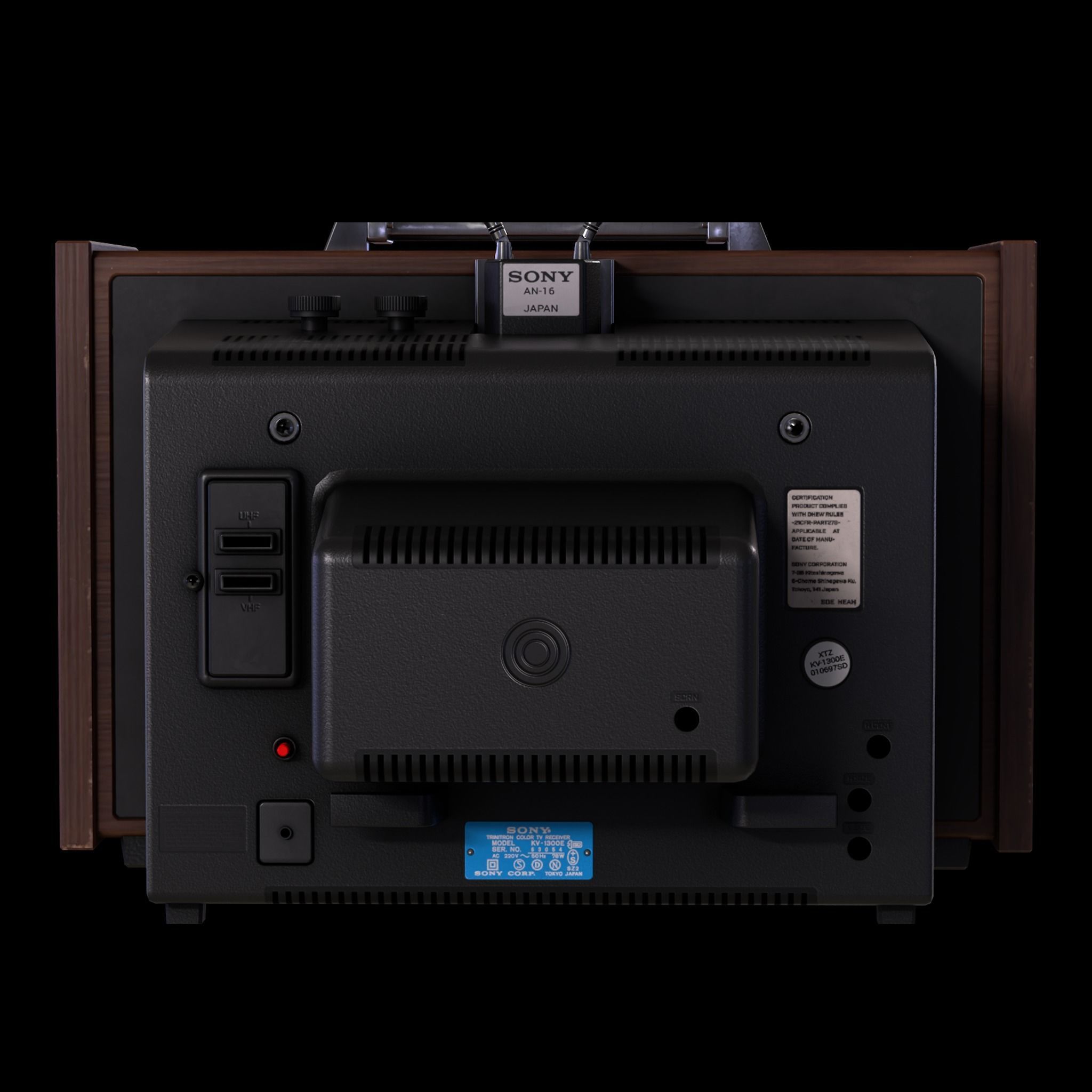 Sony Trinitron CRT TV Low-poly 3D model_5