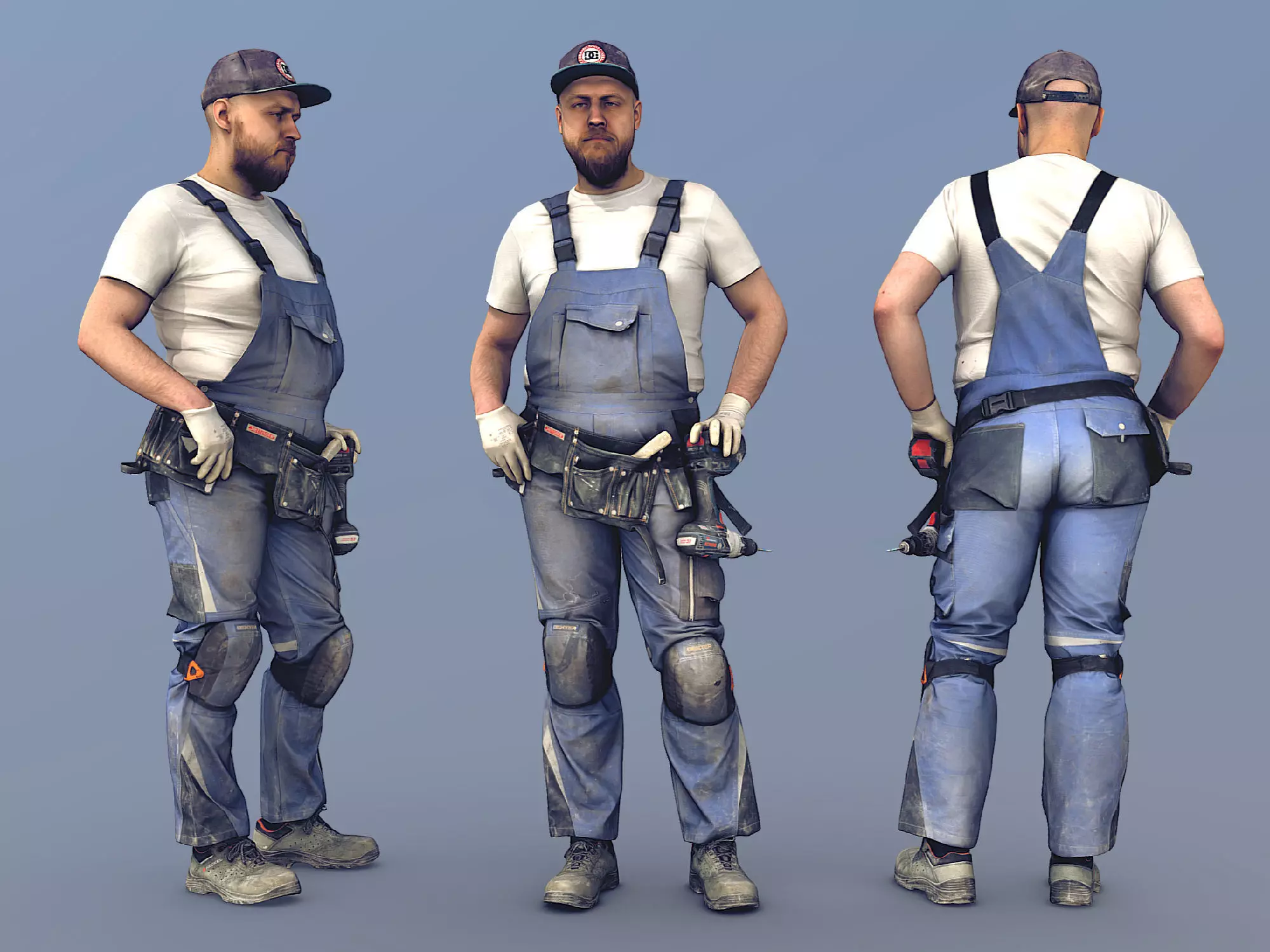 Photorealistic Construction Worker Character 3D model_0