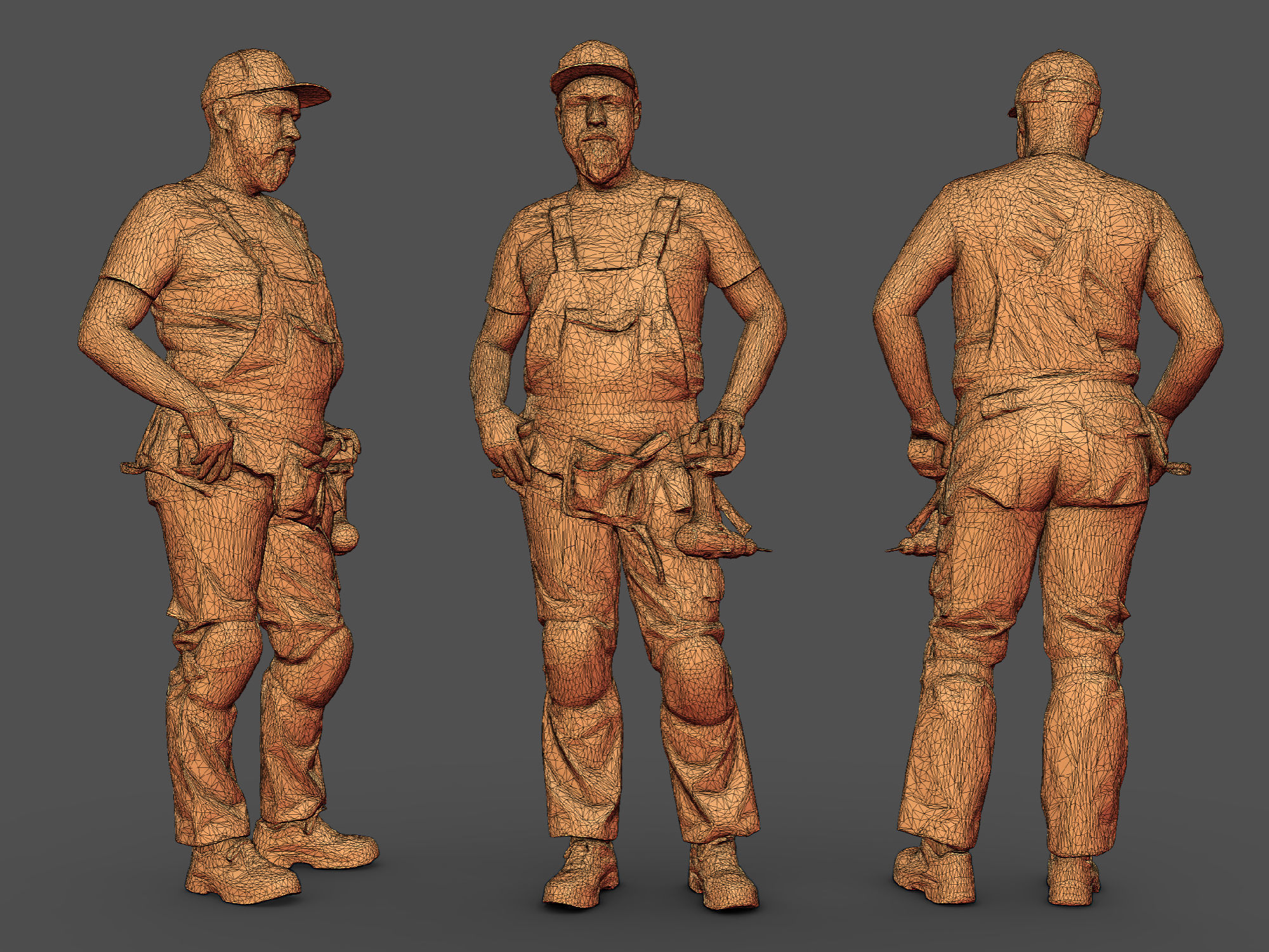 Photorealistic Construction Worker Character 3D model_3