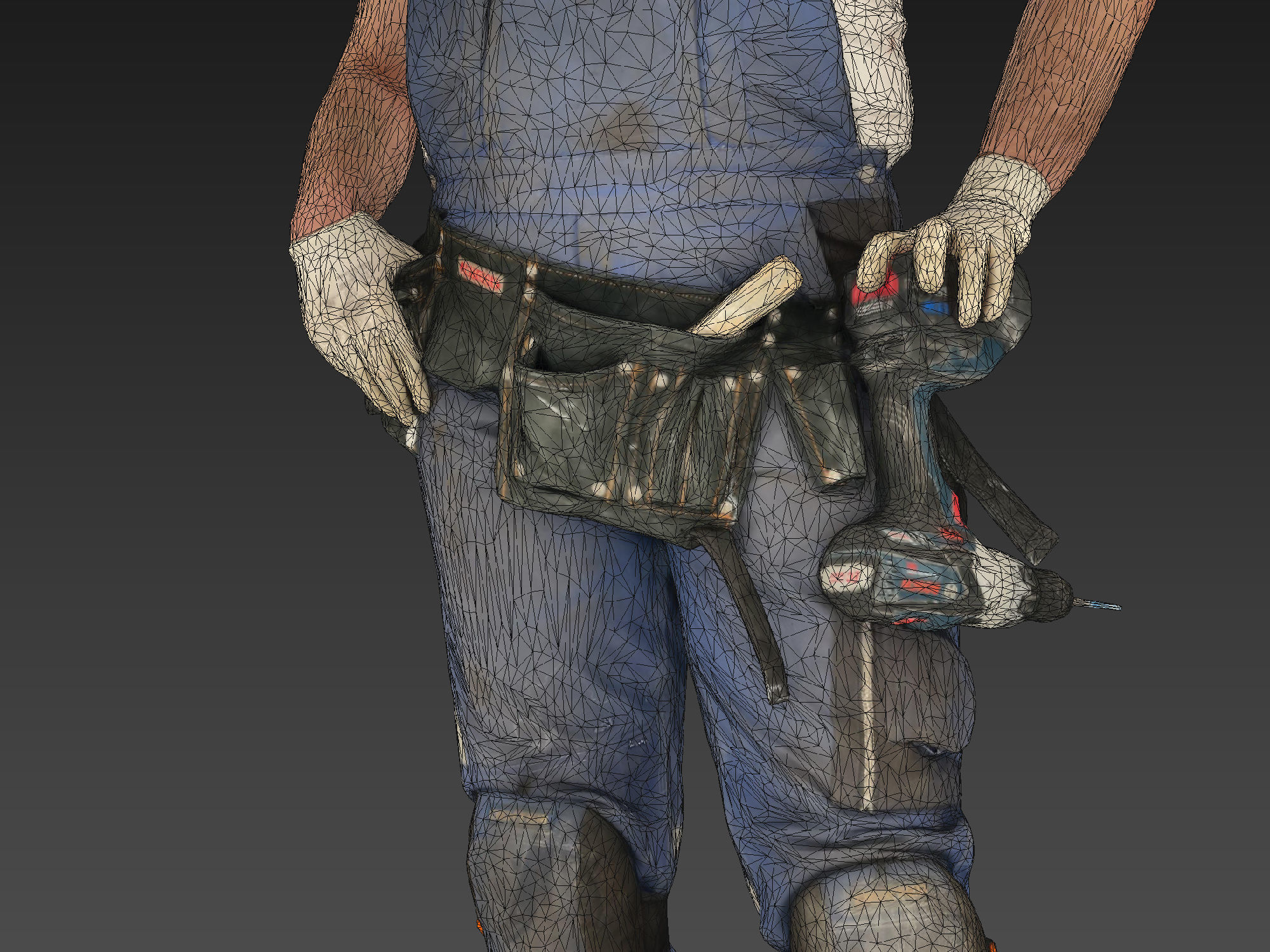 Photorealistic Construction Worker Character 3D model_9